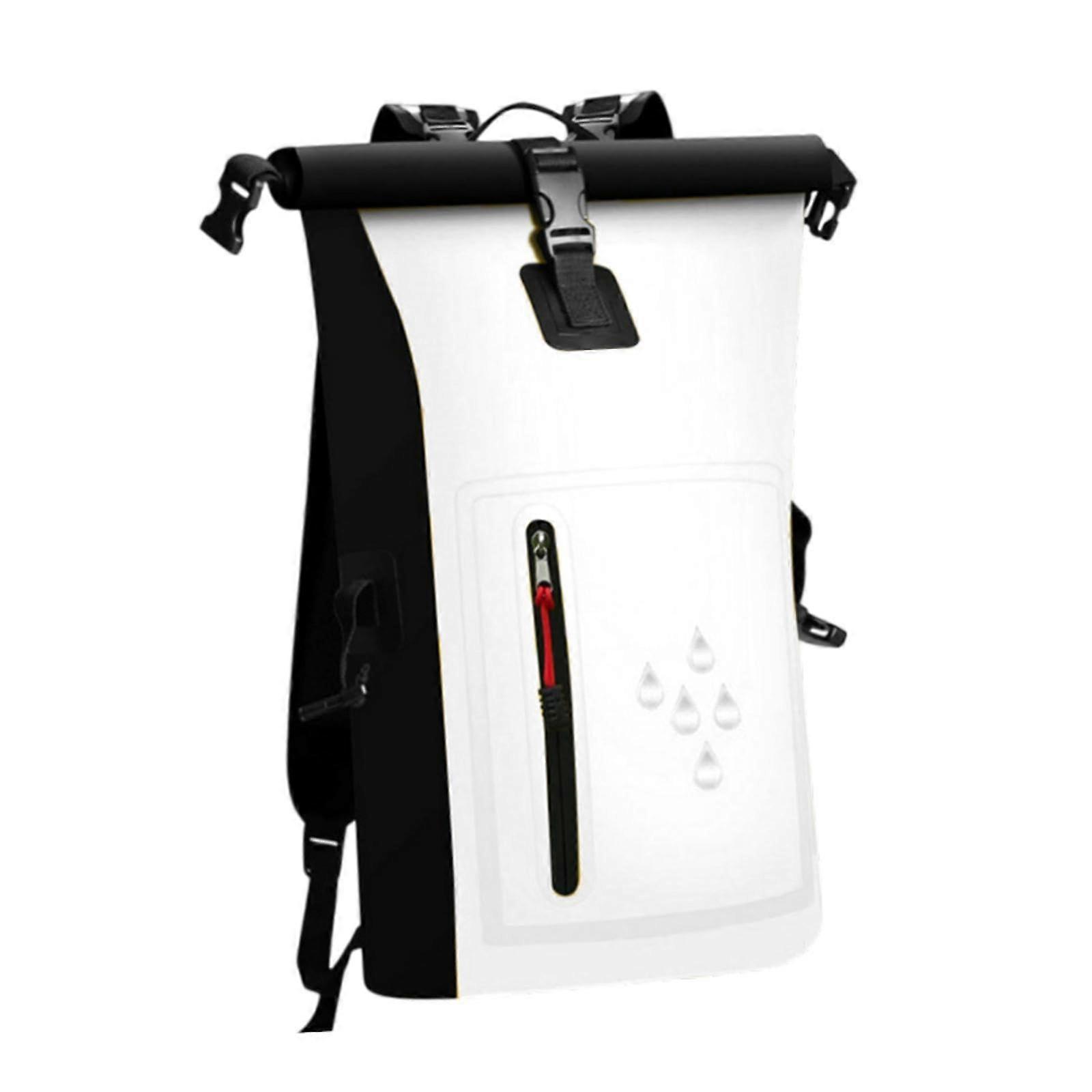 25l dry sack float bag for rafting and fishing adventures, white
