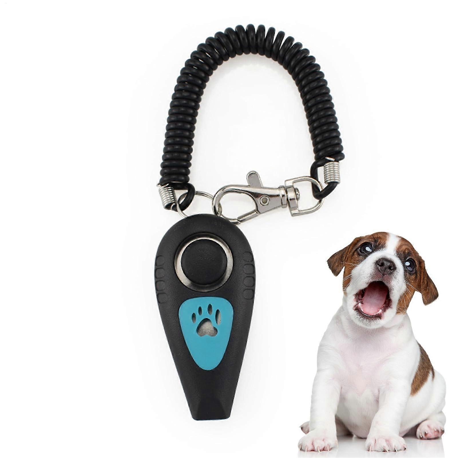 Dog Training Clicker and Whistle Combo | 2 in 1 Quiet Behavior Training Tool with Wrist Strap for Small Animals Outdoors