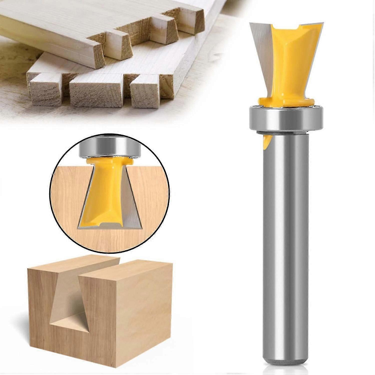 Dovetail Joint Router Bit Solid Smooth Cutting Heat Resistant 8mm Shank Dovetail Wood Milling Cutter