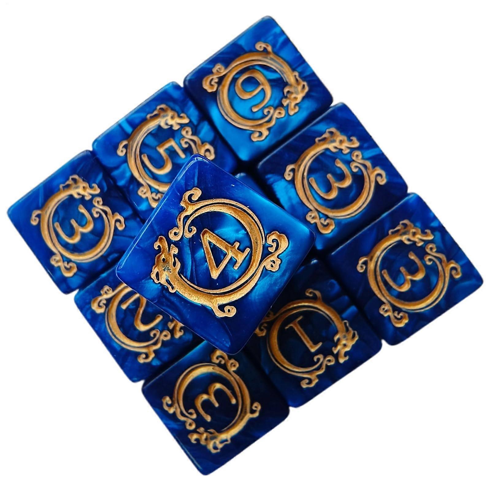 Dice set  Dice for roleplaying games, 10piece RPG accessories with dragon design as cardesk decor for adults.