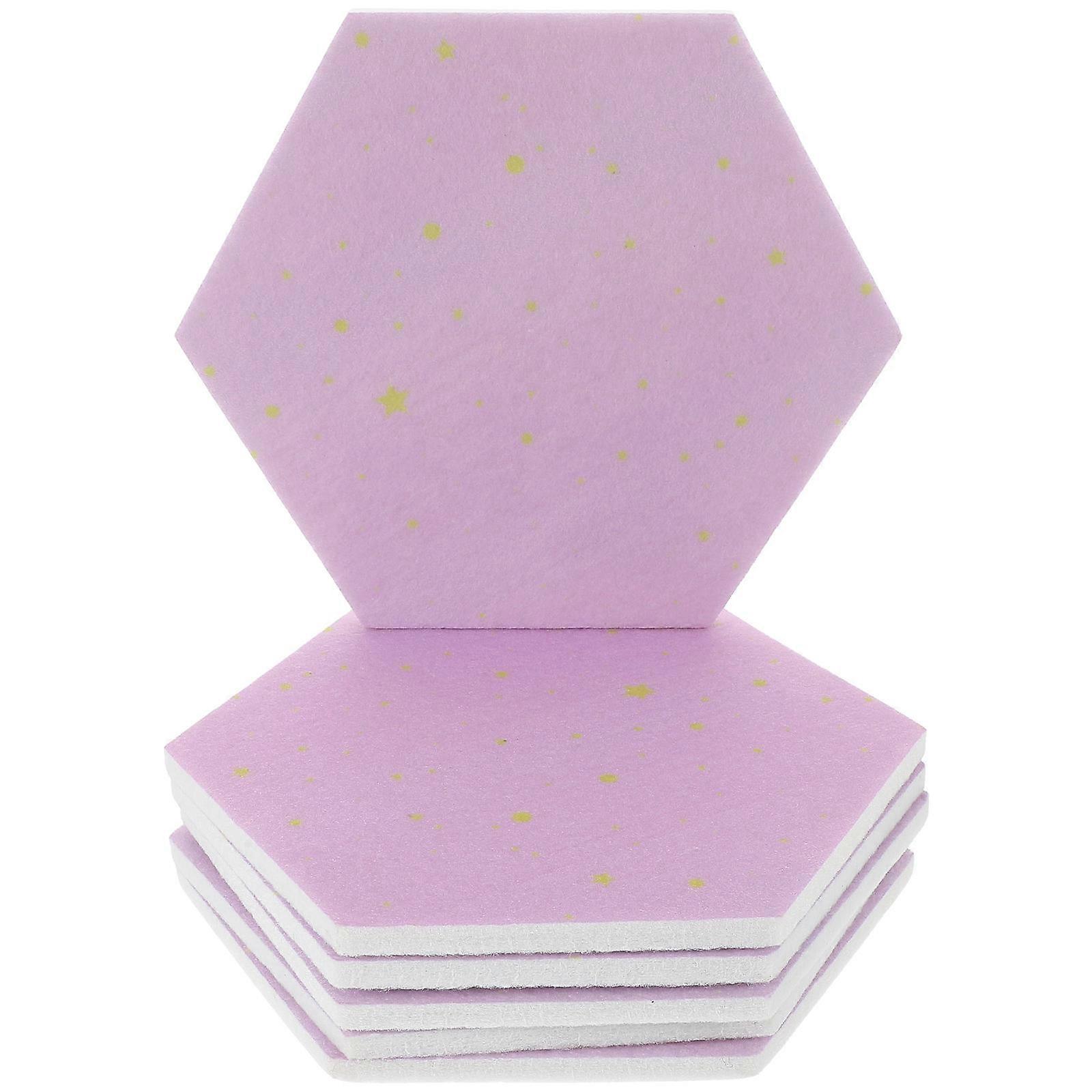 Display Board For Wall Hexagon Felt Boards Notice Board Home Office Classroom Purple 22.00X19.00X0.80CM 6Pcs