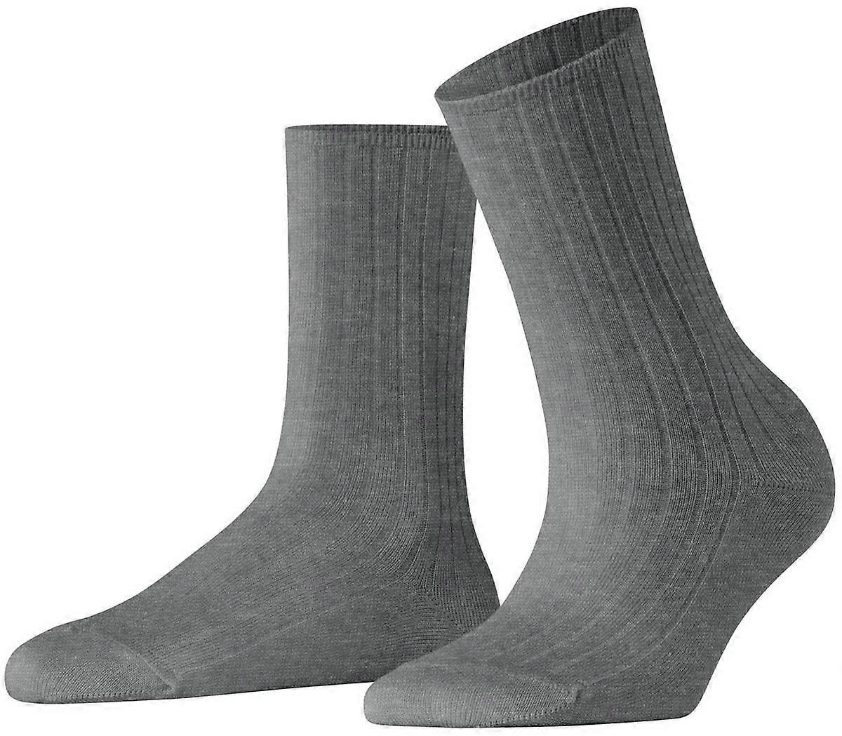 Falke Cotton Rib Socken - Hellgrau Mel