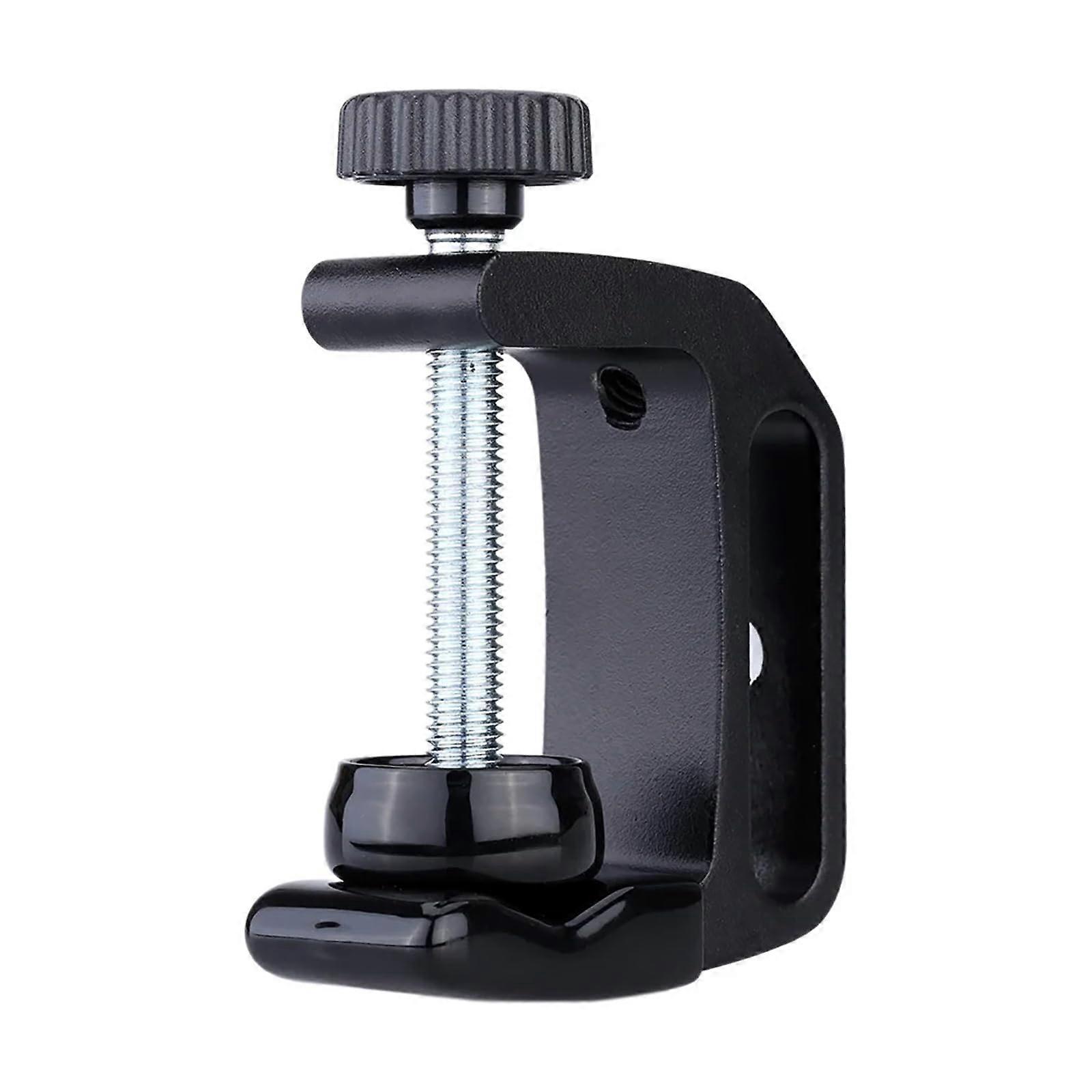 Photography C Clamp Adjustable Aluminum Alloy Desktop Mount for DSLR with 1/4" Thread Hot Shoe Connection
