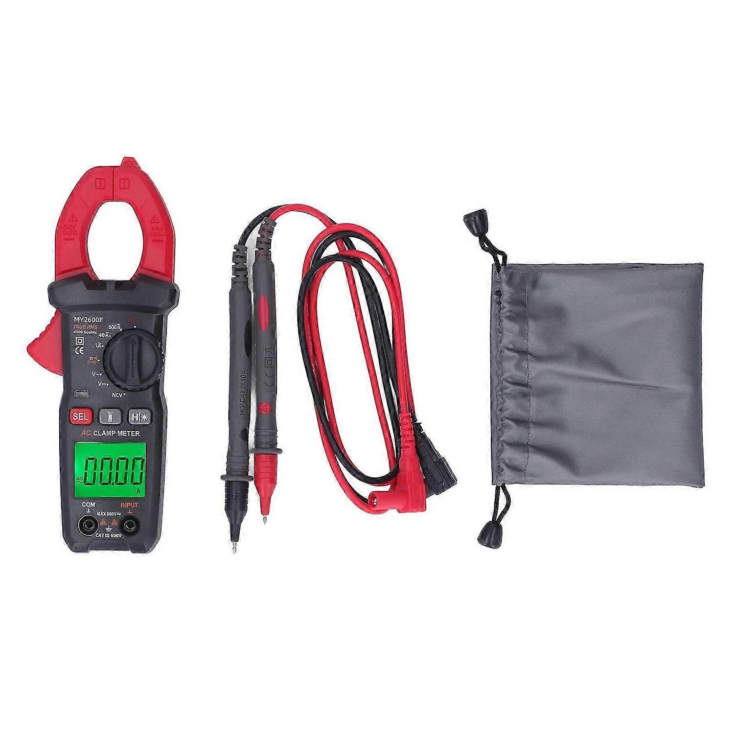 Digital Clamp Meter 4000 Counts LCD Backlit Display Auto Ranging Clamp Current Voltage Tester
