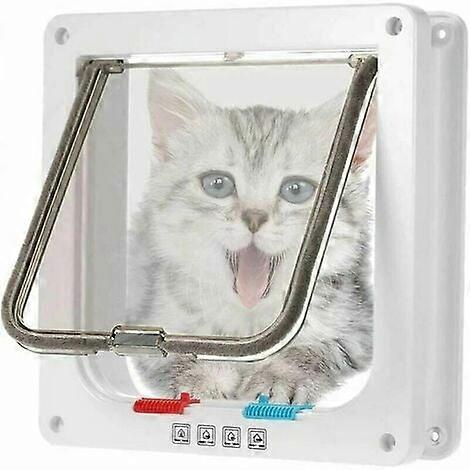 Microchip Cat Flap Microchip Cat Flap Brown Microchip Cat Flap Cat Flap with Screw Kits for Cat and Small Dog White (Medium)