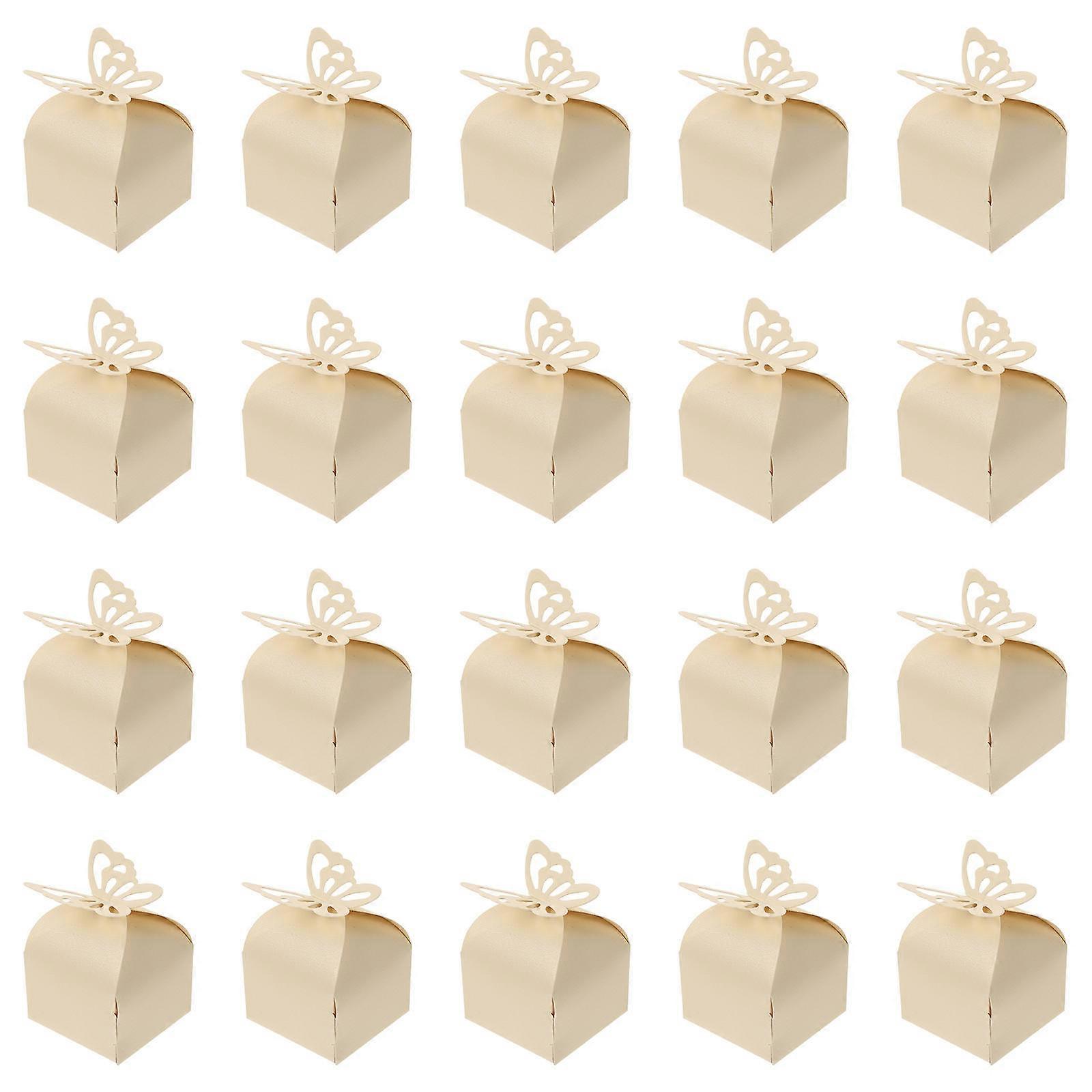 50pcs Yellow Paper Craft Wedding Candy Boxes for Small Gifts and Storage Use