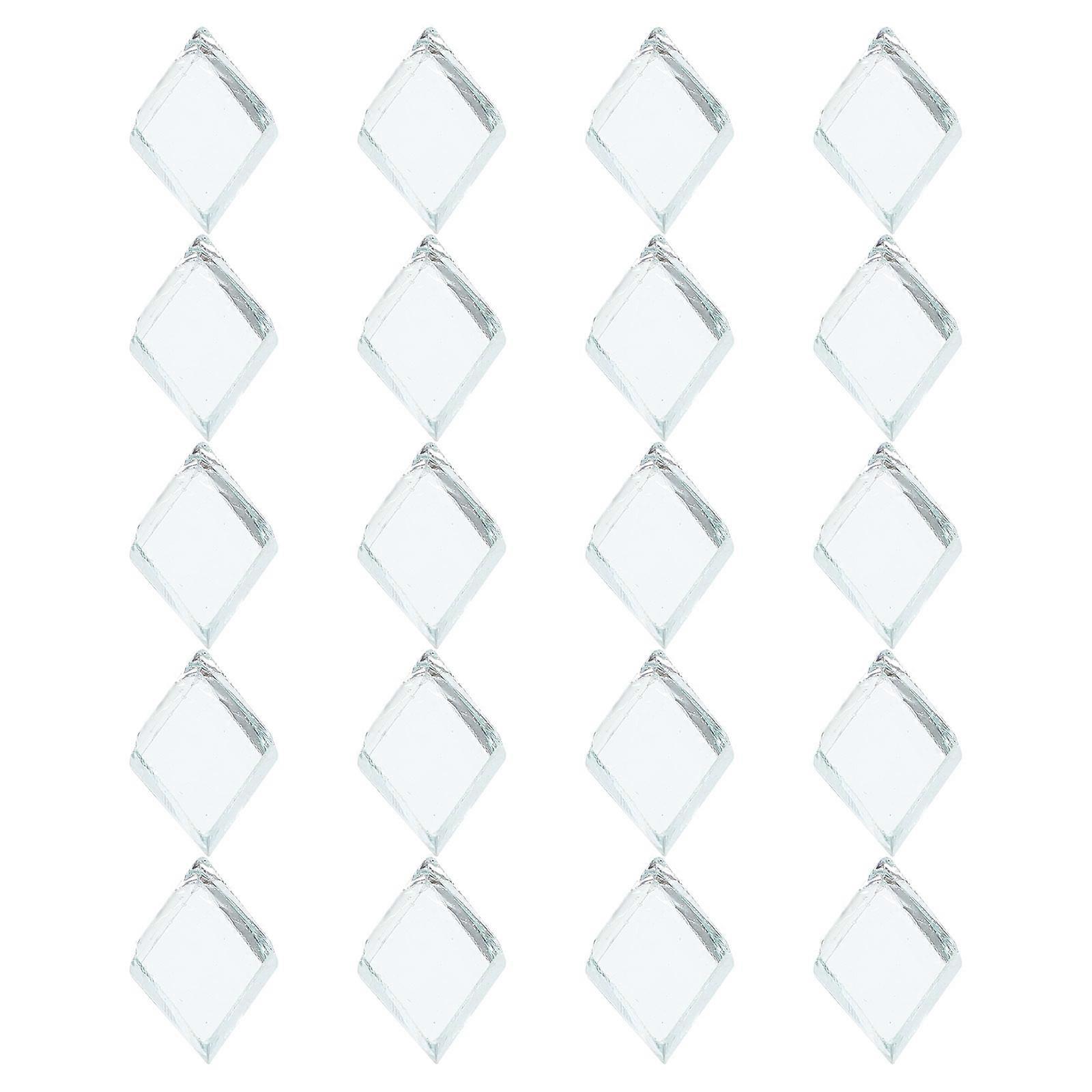 DIY Mirror Pieces Diamond Shape Mirror Tiles Handicraft Projects Glass Creative Style 1Set