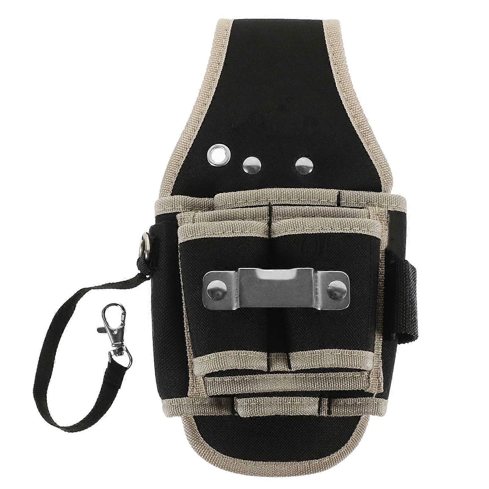 Tool Organizer Bag Utility Waist Tool Pouch for Plumbers Outdoor Use Square Shape Black Durable 1Set