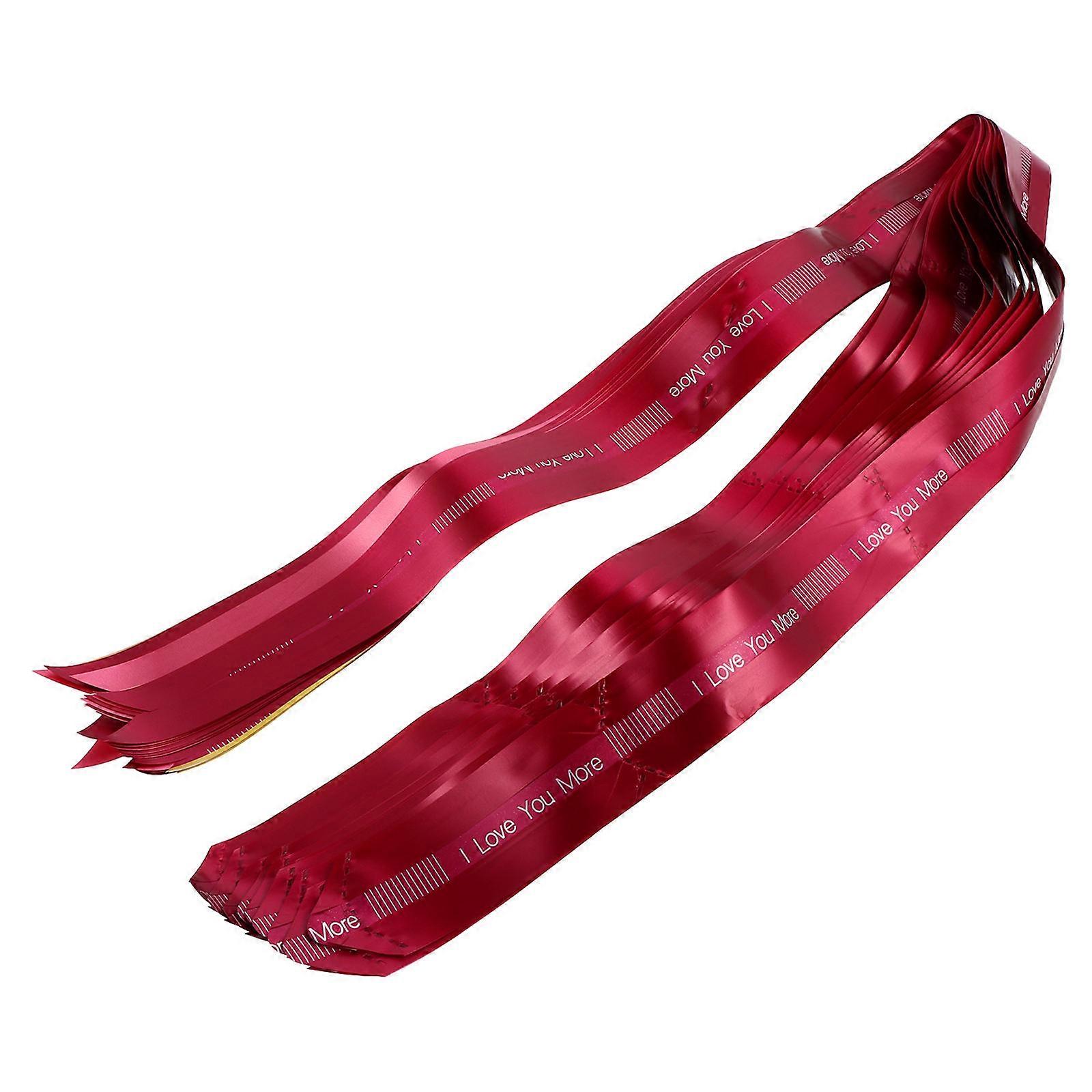 Wedding Gift Pull Box 10Pcs Red Plastic Ribbon Pull Bow Durable Construction for Decor