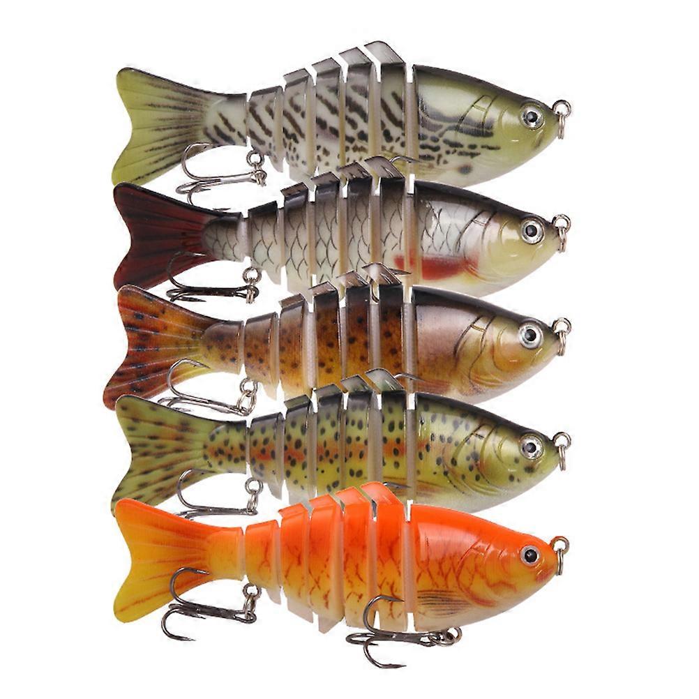 Artificial Fishing Bait Lifelike Fishing Lures Set Outdoor Fishing Accessories Assorted Color 10x6x1cm Attract Fish 5Pcs
