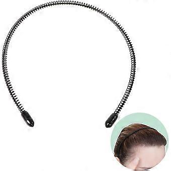 HG Men's Slicked Back Headband, Outdoor Sports Pigtail Hair Band/No Loose Paint Metal Buckle Clip For L