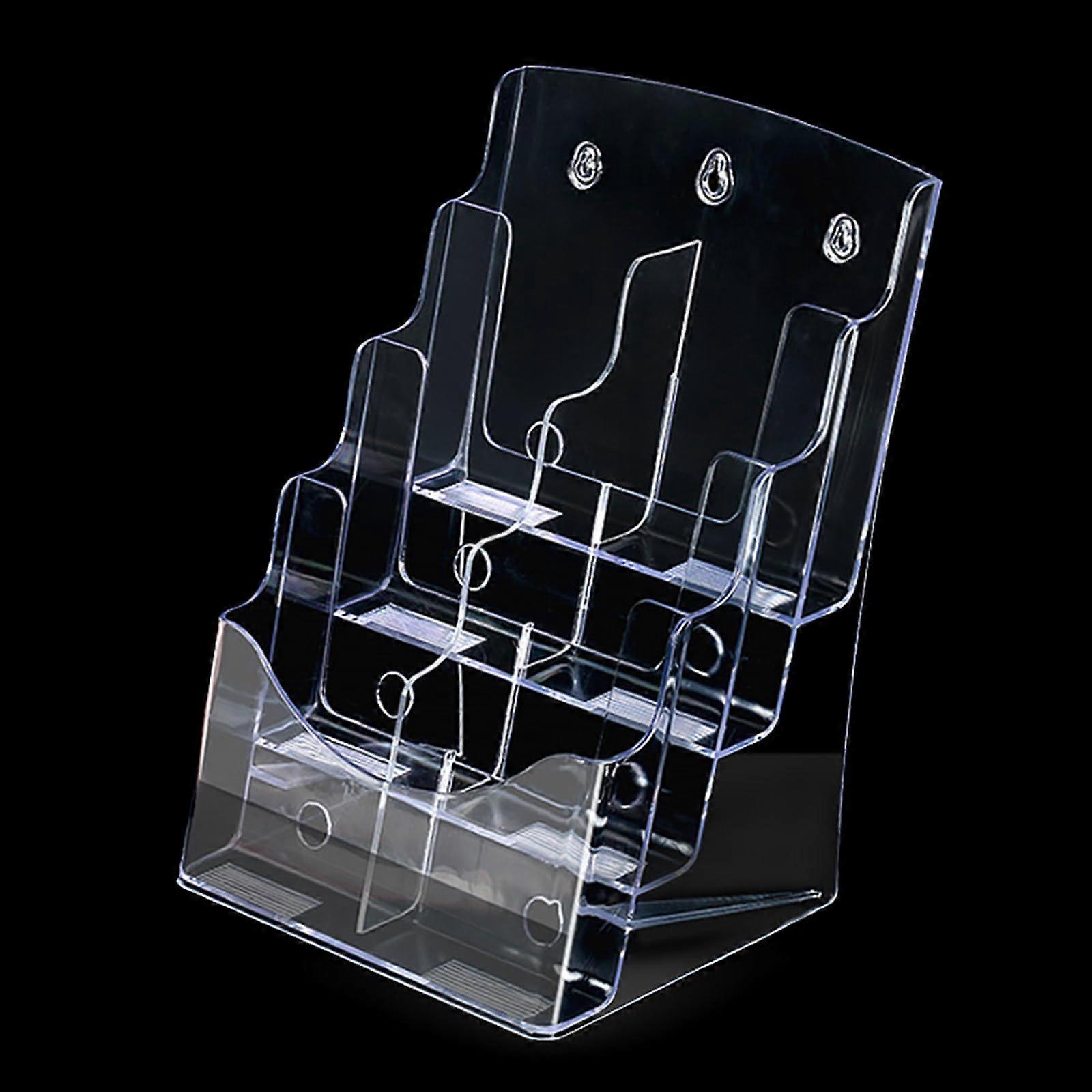 Clear Acrylic Brochure Holder Wall Mount Display Stand Document Holder Desk Organizer for Flyers Leaflets Ref: 4307