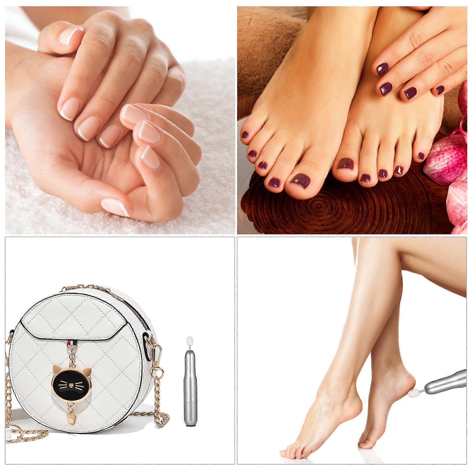 Nagellackstift Set mit Polierkopf Grau