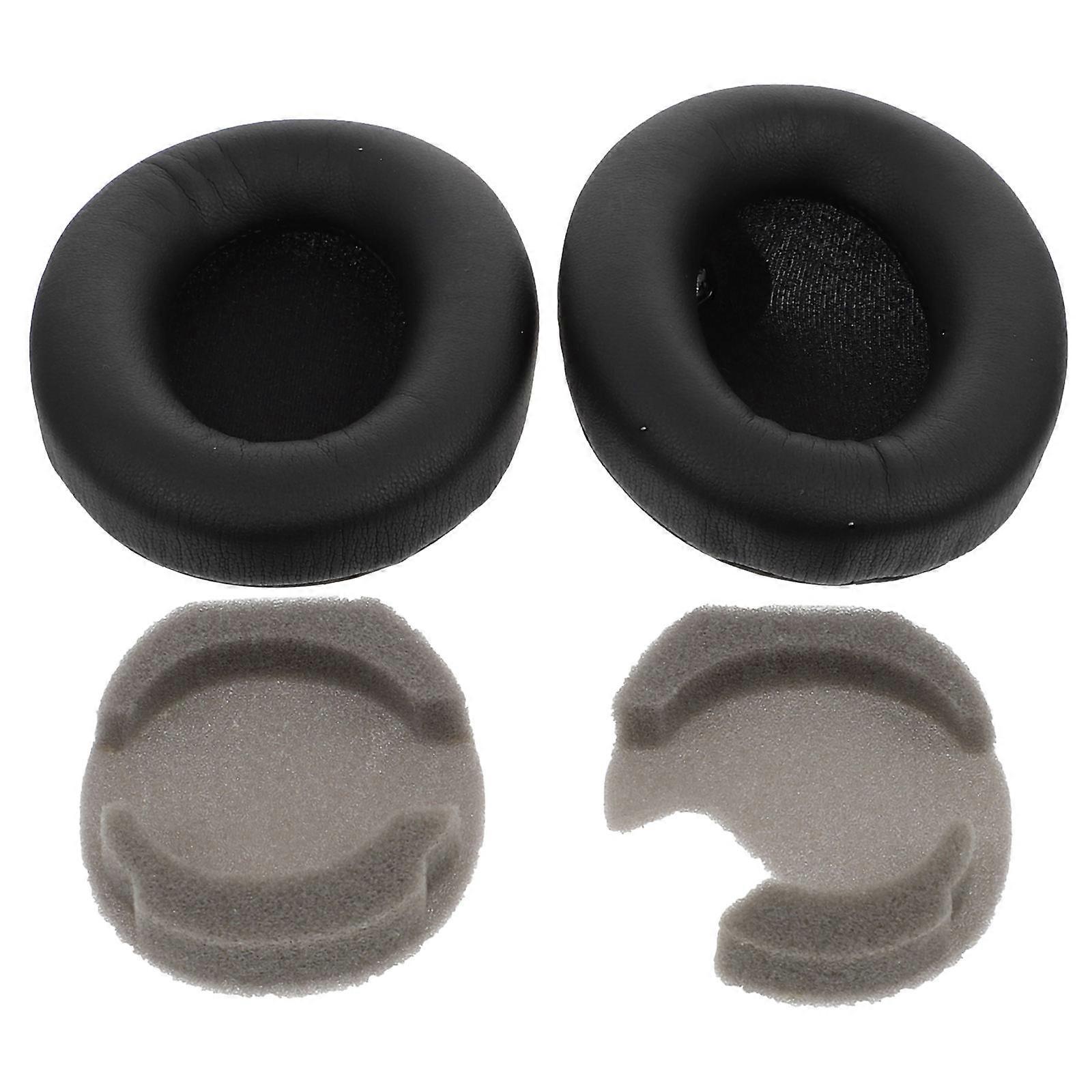 Headset Cushions Practical Sponge Earphone Pads Noise Isolation Black Daily Use 2Set