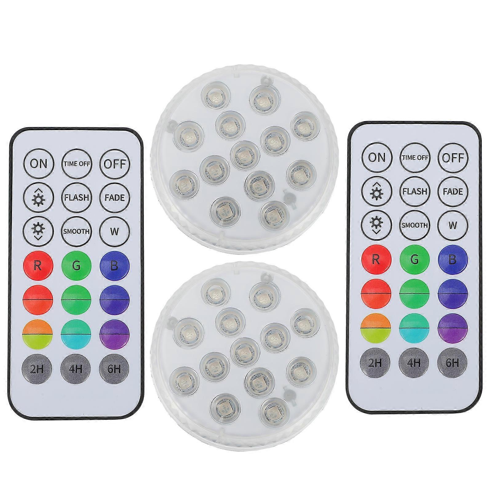 Creative Underwater Lights with Remote Control for Pool Decor White Plastic 2 Sets