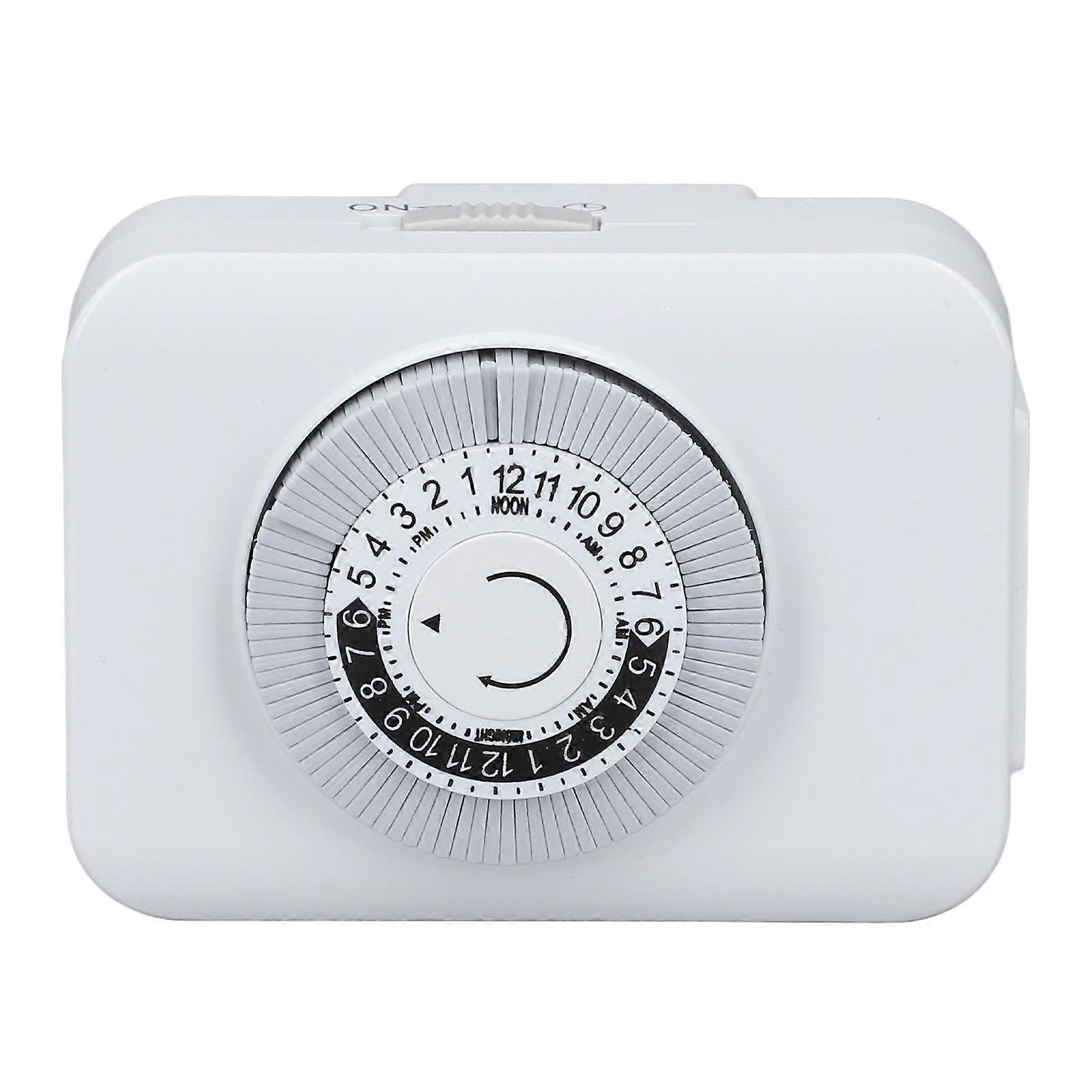 24 Hour Plug in Timer Socket Auto Power Off Programmable 2 Prong Timing Switch Outlet 15 Minute Interval