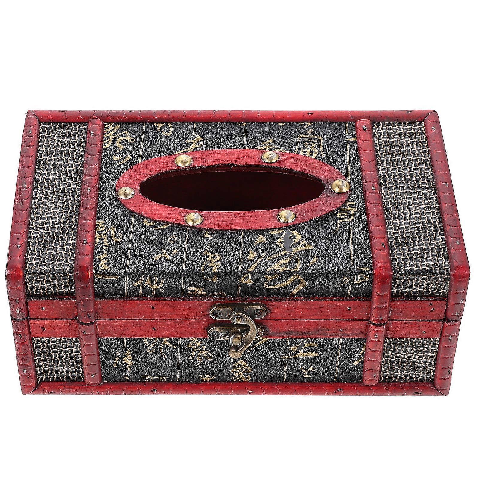 Retro Plywood Tissue Box Holder Elegant Napkin Storage Case for Home, Office, and Hotel Rooms Compact & Stylish Design with Smooth Surface