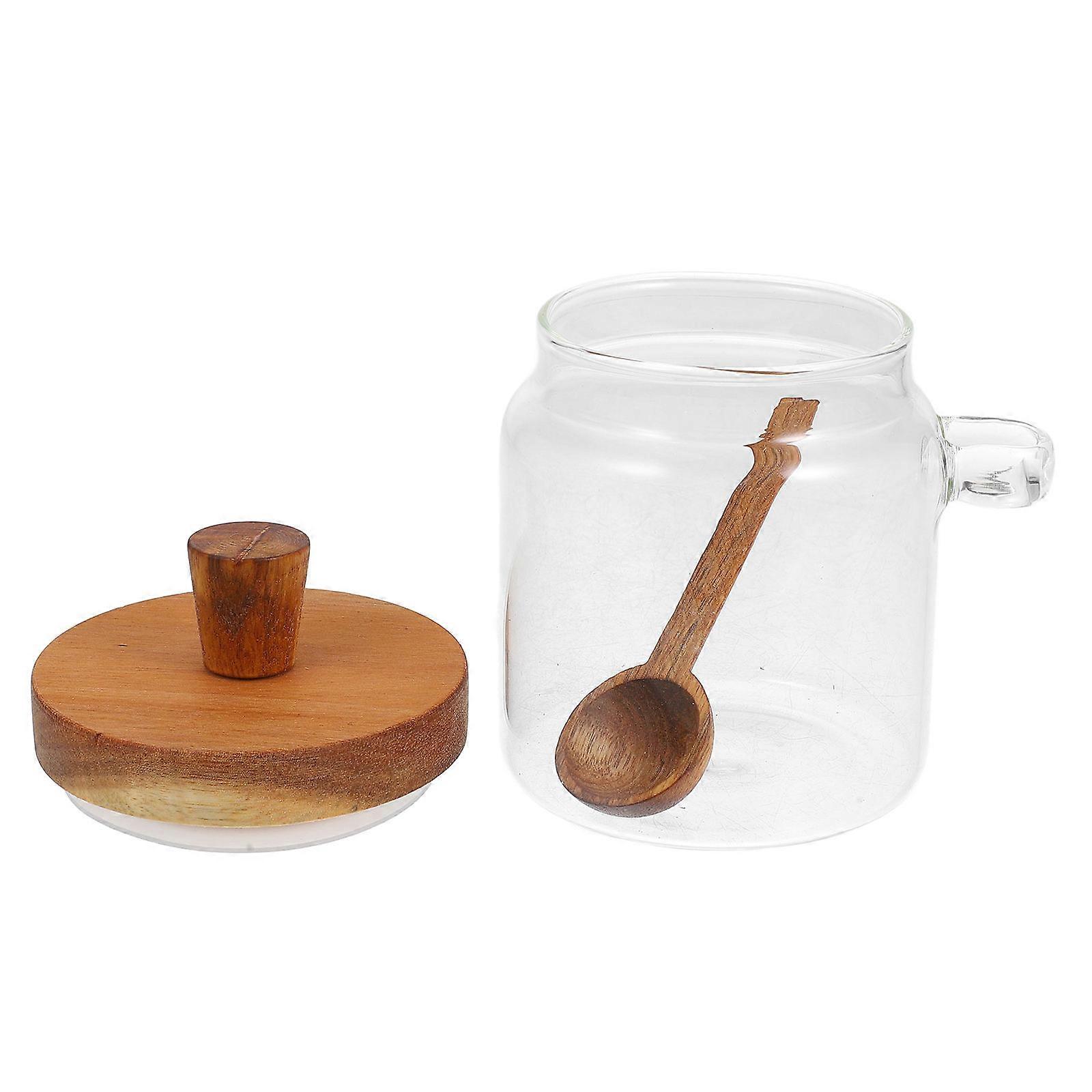 Honey Storage Jar with Dipper, Glass Honey Pot with Sealing Lid, Retro Design for Easy Access and Kitchen Organization