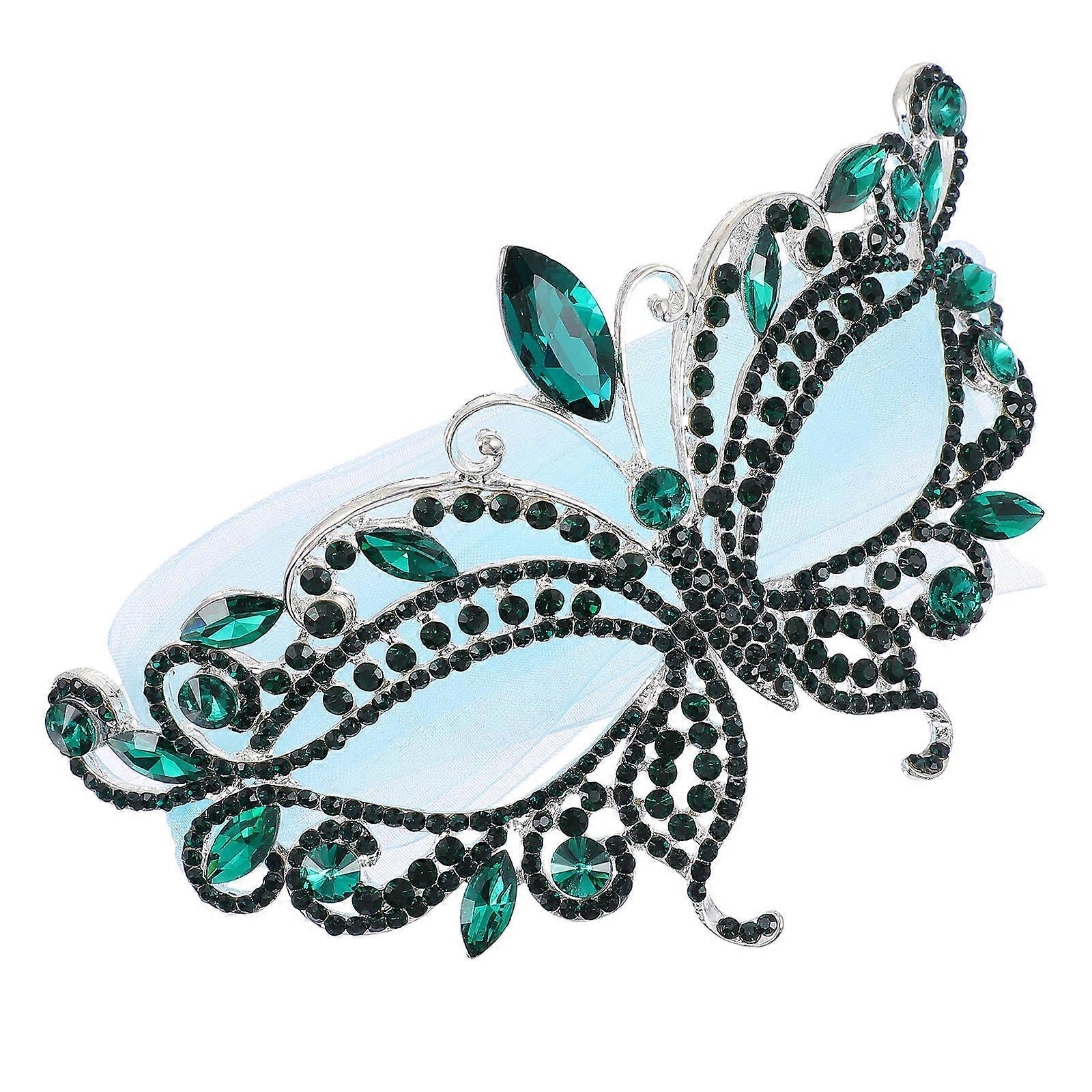 Costume Party Mask Women Masquerade Mask Green Lace Decorative For Halloween 1Pc