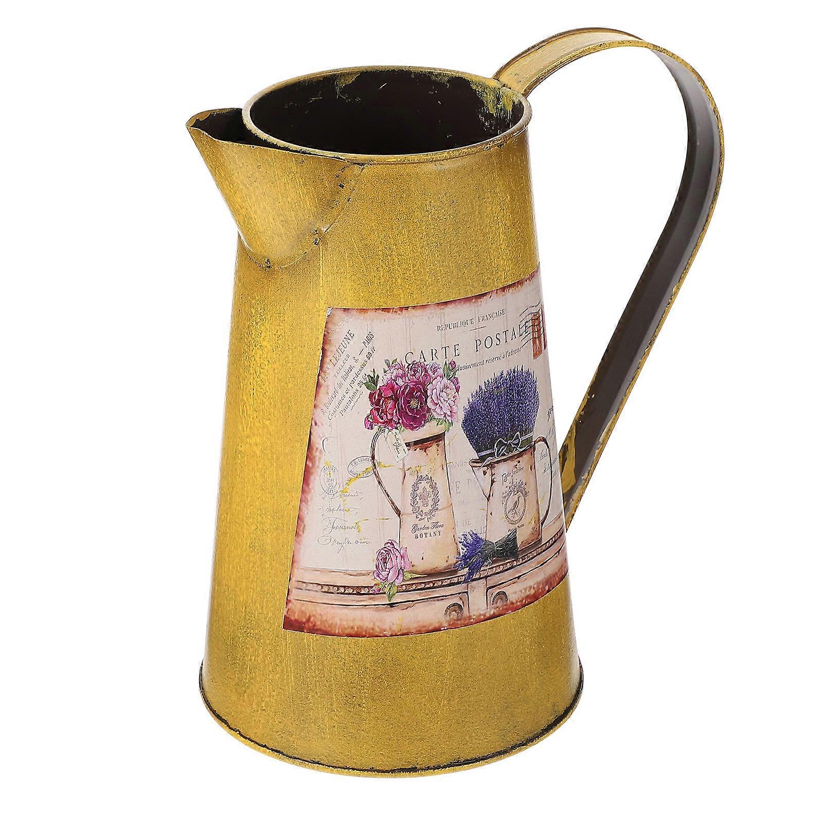 1 Pc Retro Iron Sheet Flower Vase for Dried and Fresh Flowers