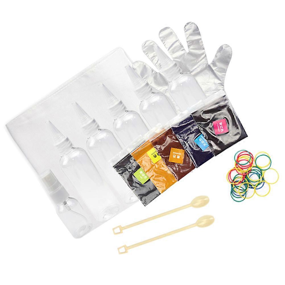 DIY Pigments Set 1 Set 5-Color Diy Pigments Solid Color Pigments Bottle Elastic Ring Accessories for Clothes Dyeing Home Art Craft