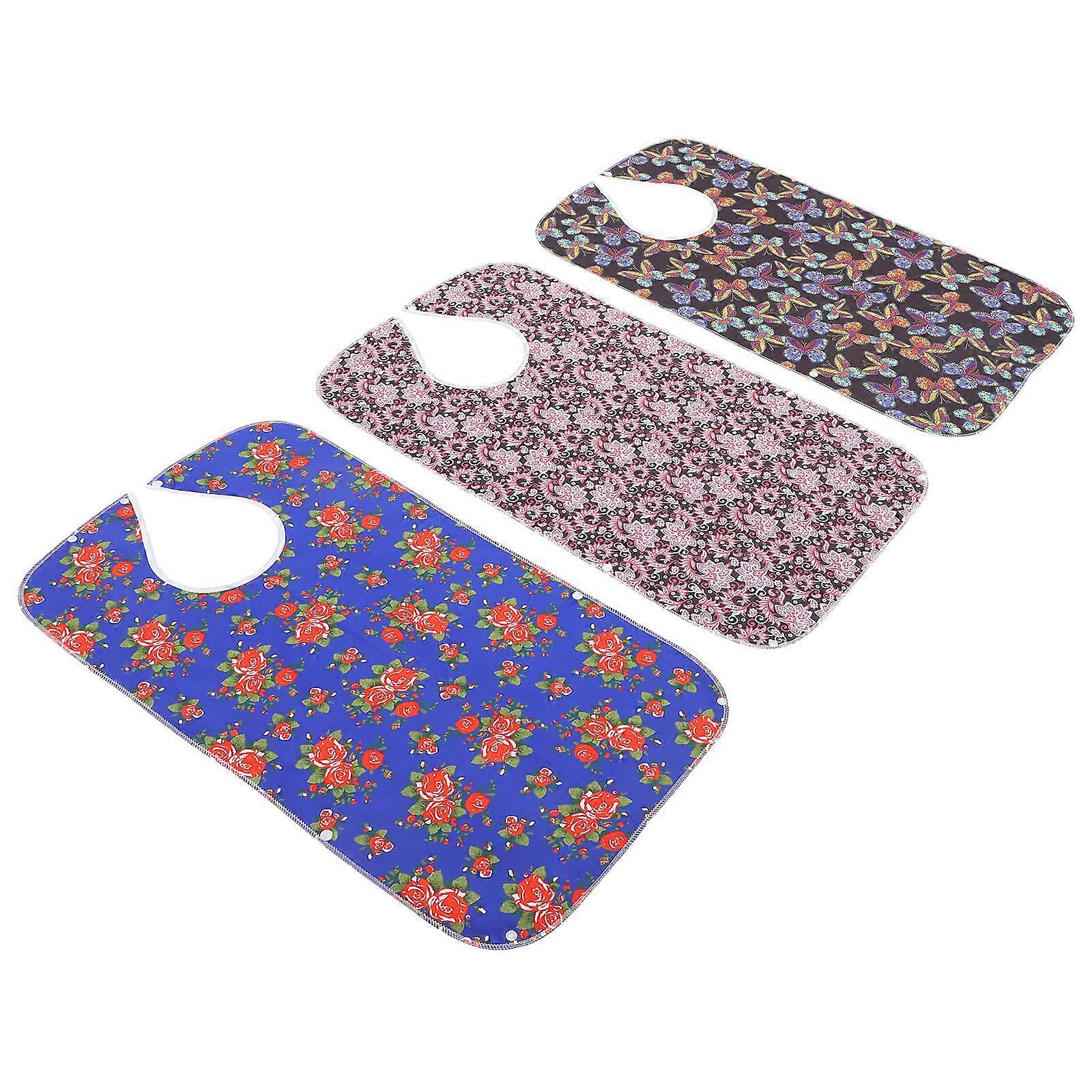 Adult Bibs for Elderly Reusable Dining Bib for Banquet 3Pcs Assorted Color
