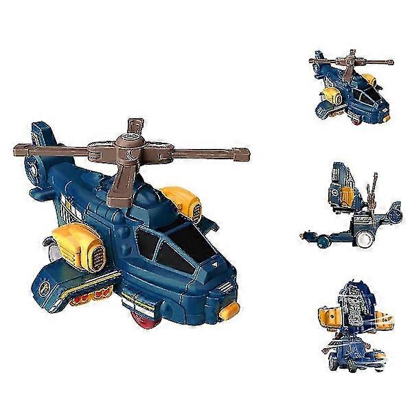 Inertia Collision Morphing Helicopter - Transforming Robot Airplane Taxi Toy for Children