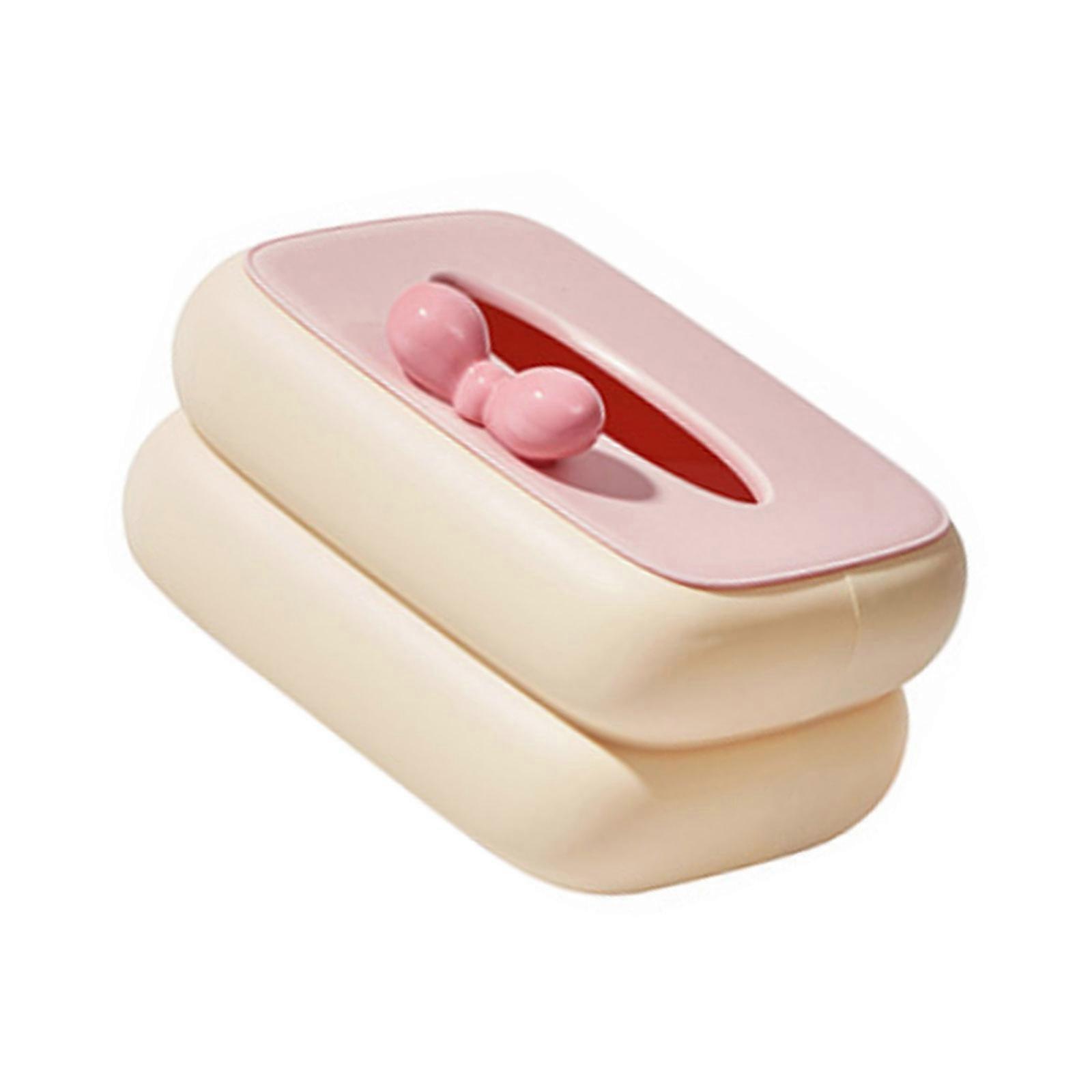Decorsative Plastic Tissue Dispenser With Functional Storage Space Table Tissue Box For Kitchen Counter Desk Decors  Yellow
