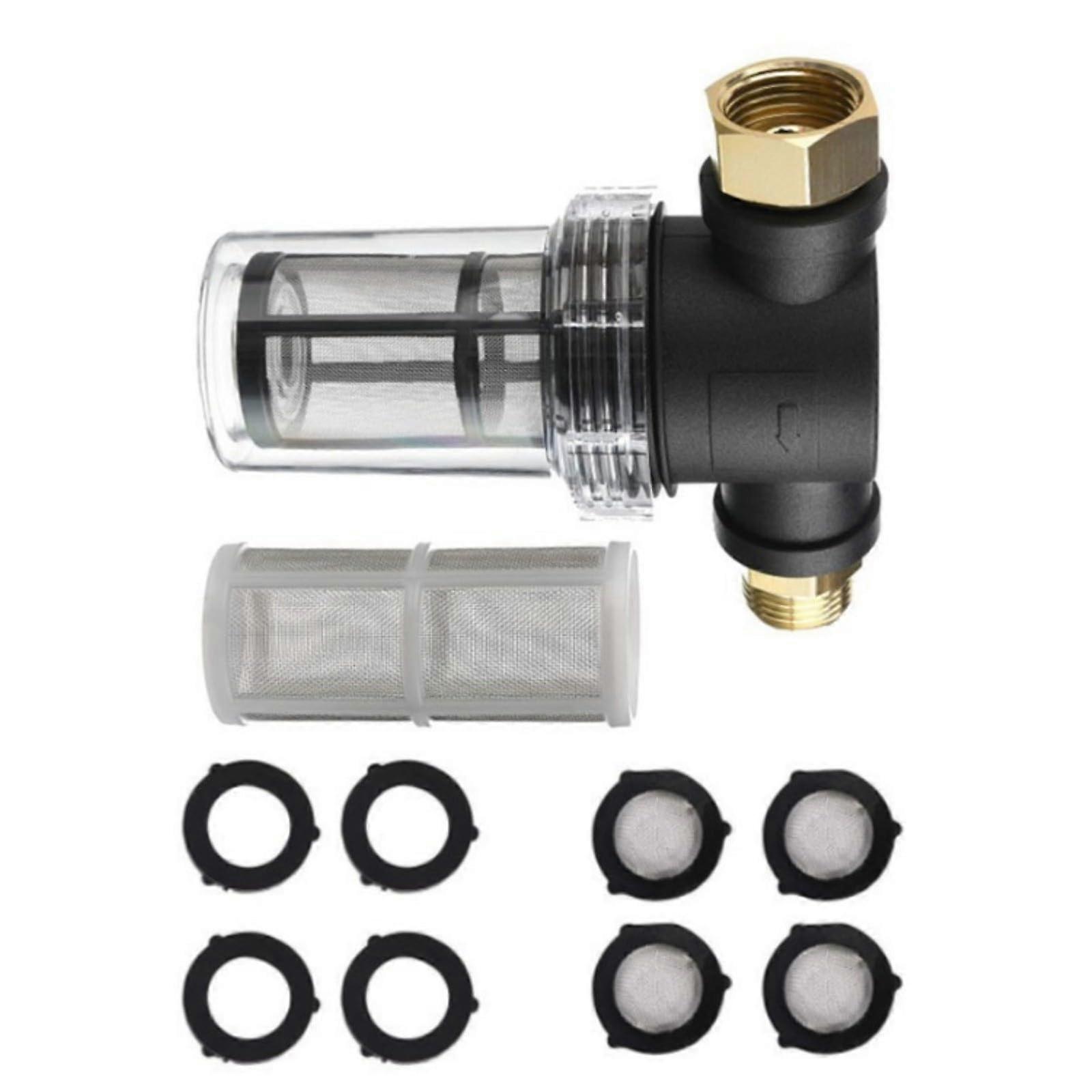 pressure inline garden hose filter attachment, 3/4inch thread with mesh screens, for washer, sediment protection