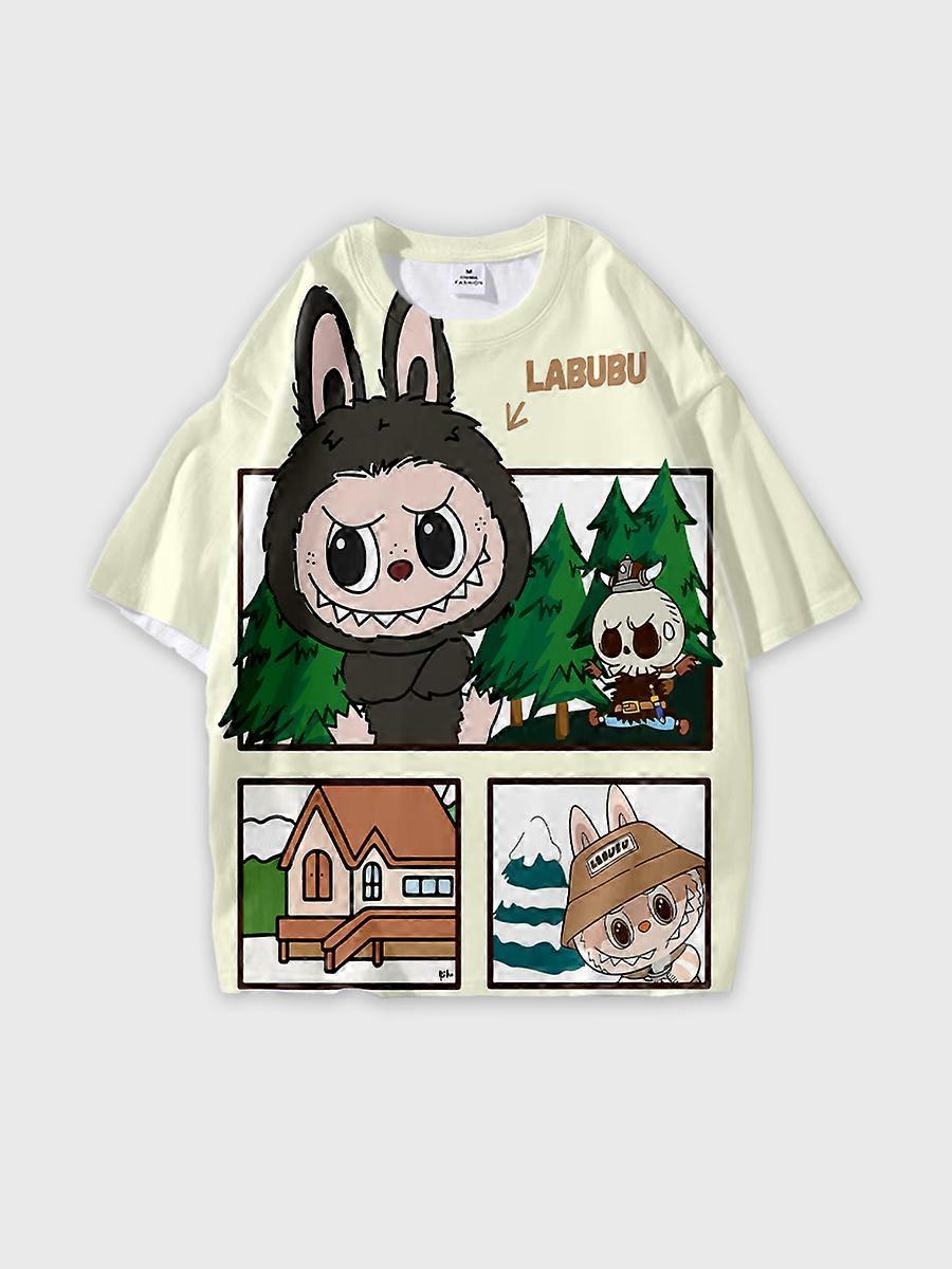 T-shirt round neck Pattern loose short sleeve P2279