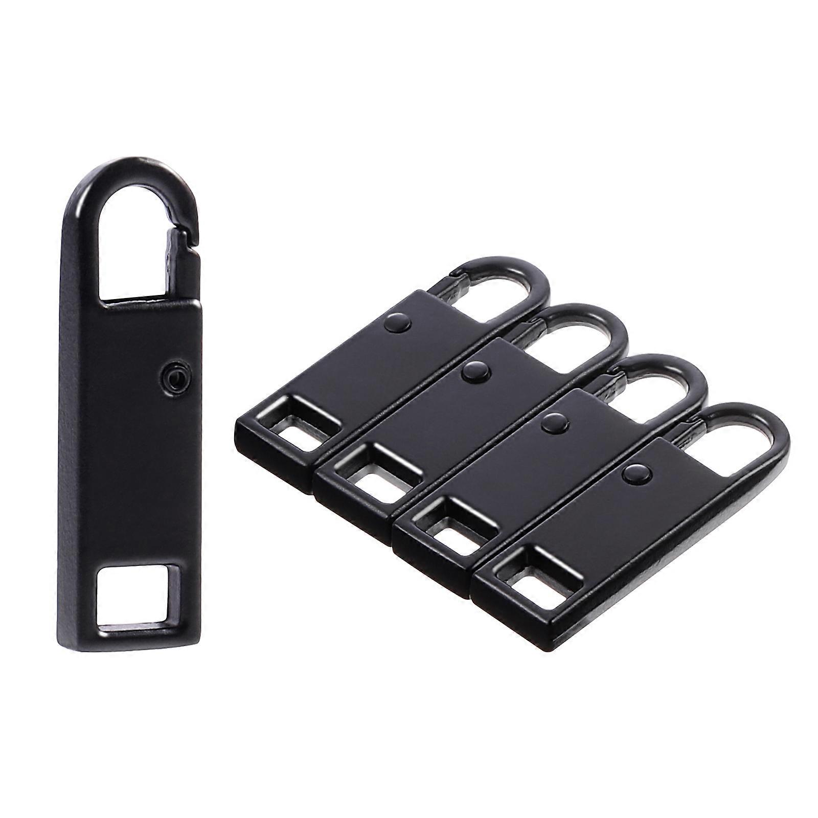 Zipper Pull Tags Mend Fixer 5Set Suitable For Suitcase Black Replacement Accessory