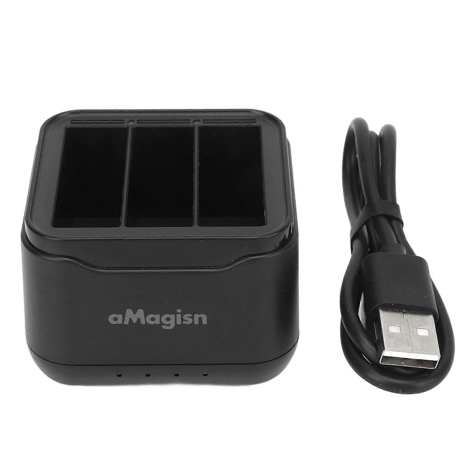 Battery Charger 3 Port Battery Charging Hub for Insta360 Ace Ace Pro with Storage for 3 Memory Cards Action Camera Accessories