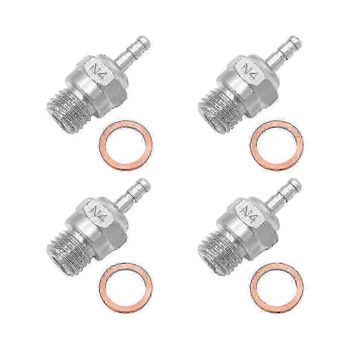 2025 4pcs N4 Glow Plugs Replacement For Redcat Nitro RC Car Engine Parts