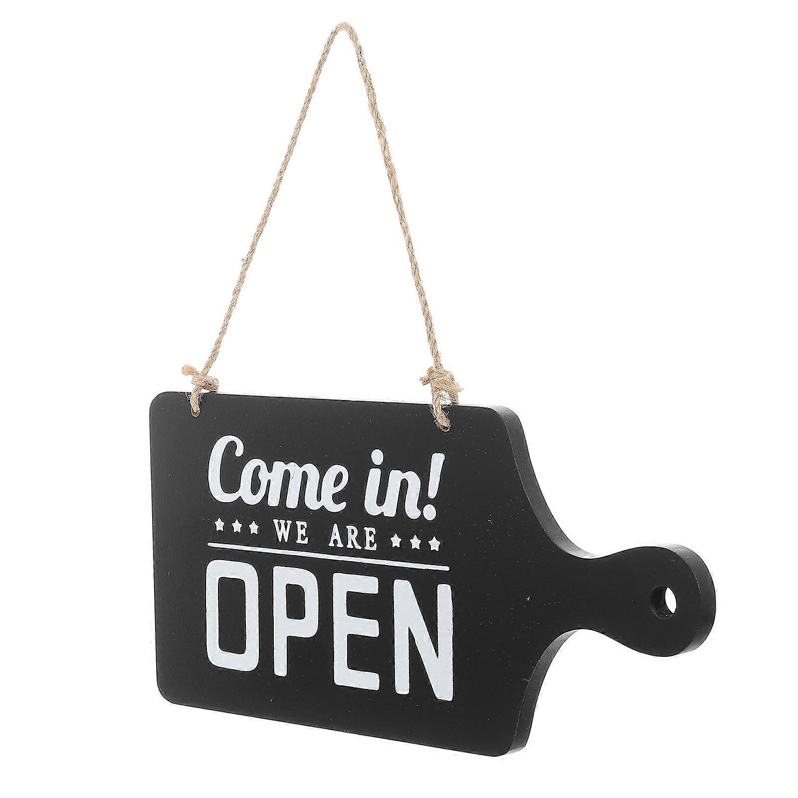 Black Synthetic Material Open Closed Sign for Door Retro Design Durable and Practical Store