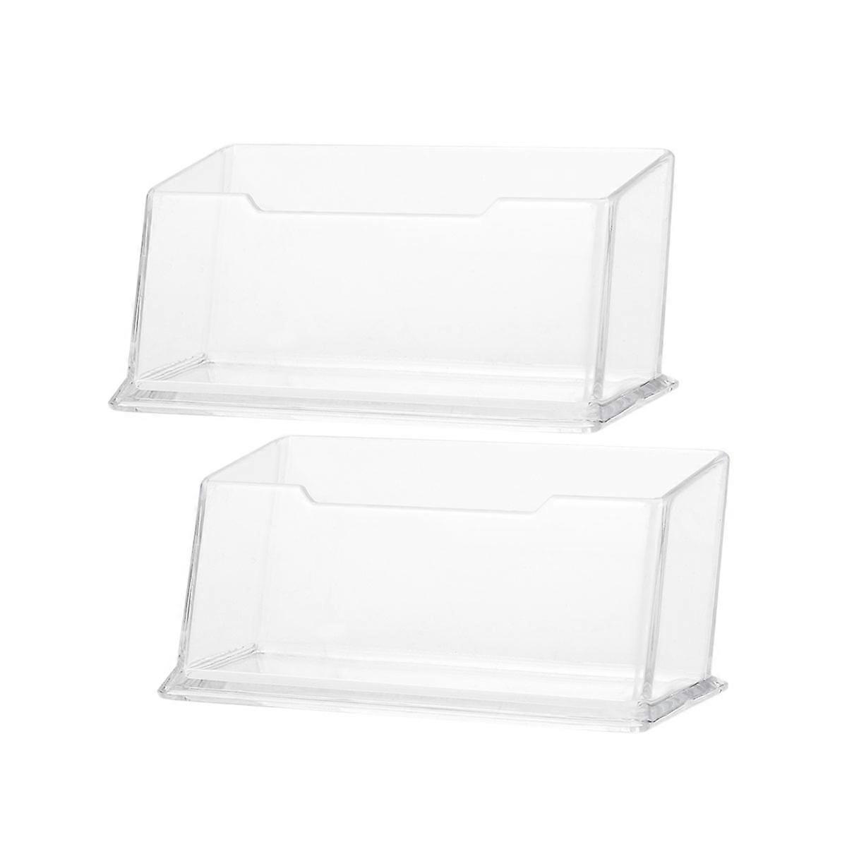 Transparent Acrylic Business Card Storage Box for Desk Organization Safe and Space Saving 4 Pieces