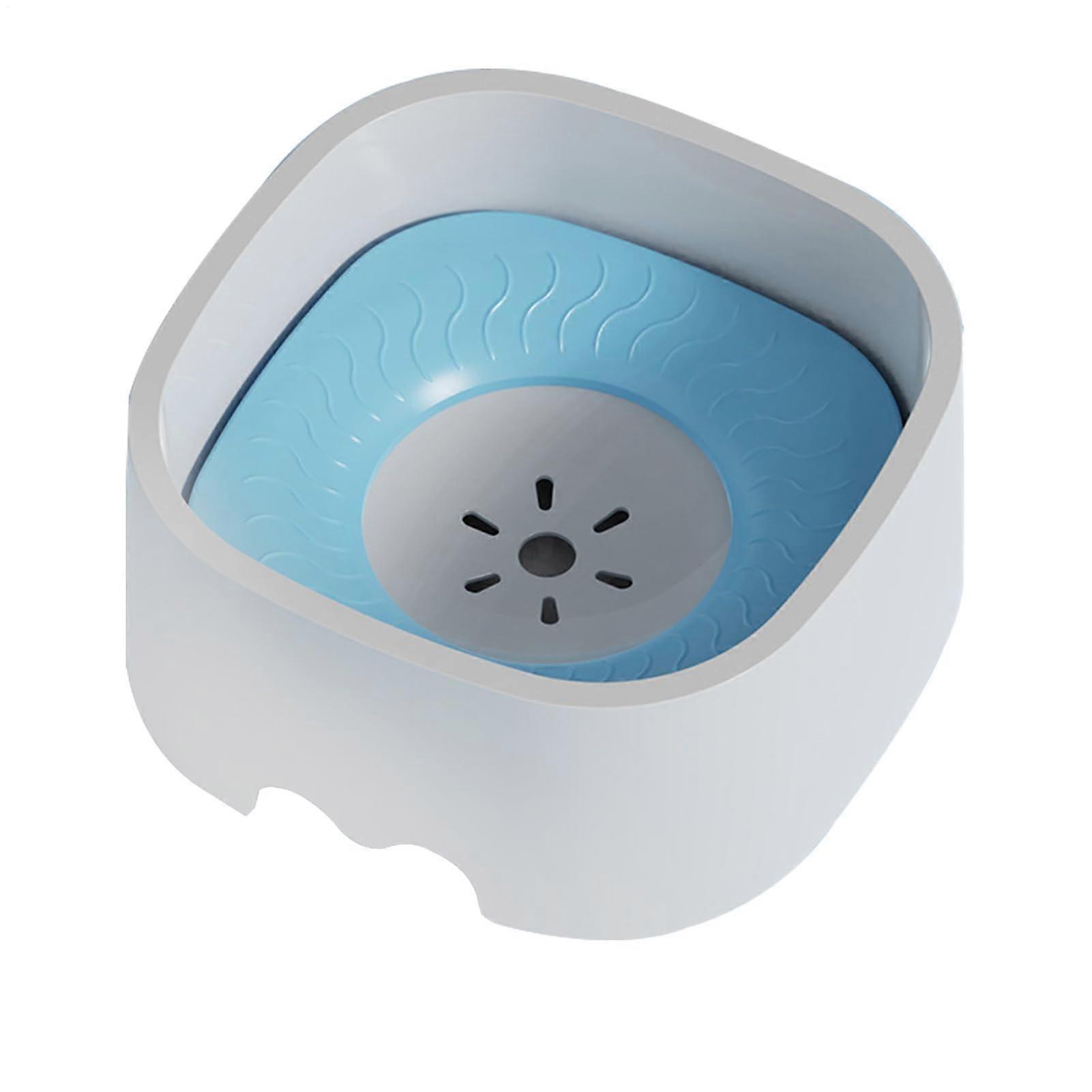 Slow Feeder Dog Bowl, Spill Proof 1L Slow Drinking Pet Dish with Non-Slip Base for Messy Eaters, Blue