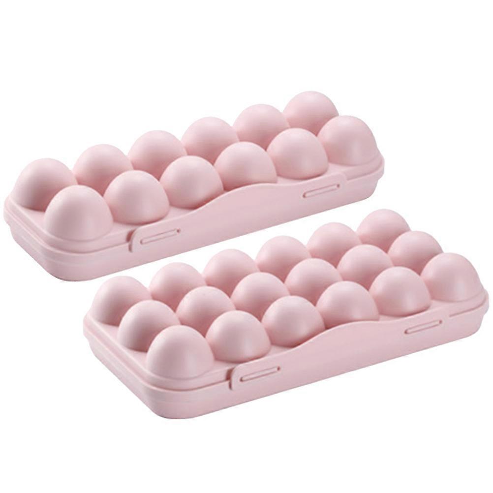 Egg Organizer 2Pcs Refrigerator Accessory For Homeowners Space-saving Simple Design Egg Holder With Lid
