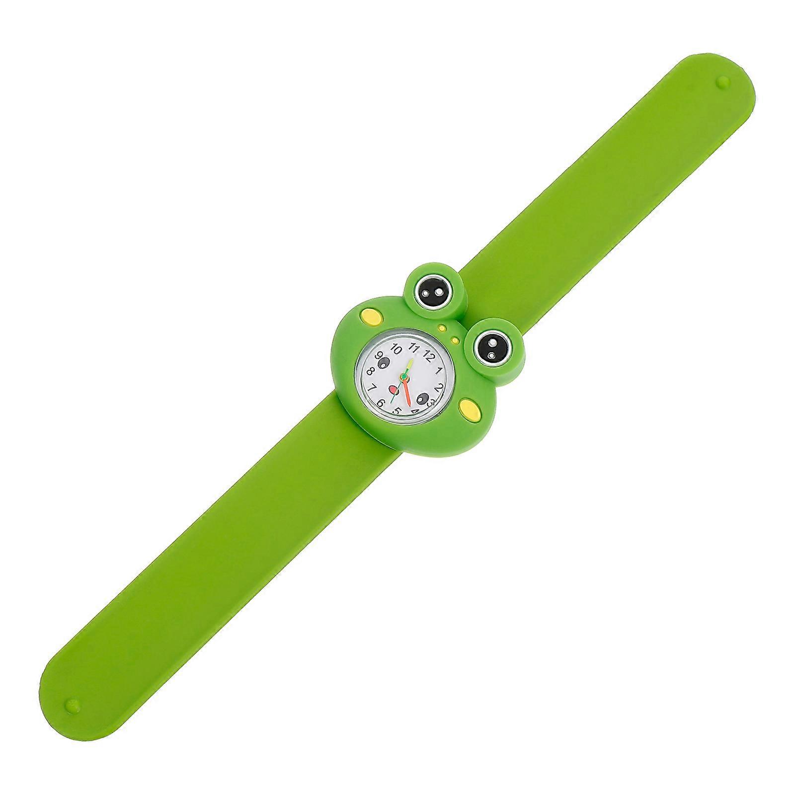 Kids Frogshaped Quartz Watch in Green Silicone for Better Timetelling Practice 1pc