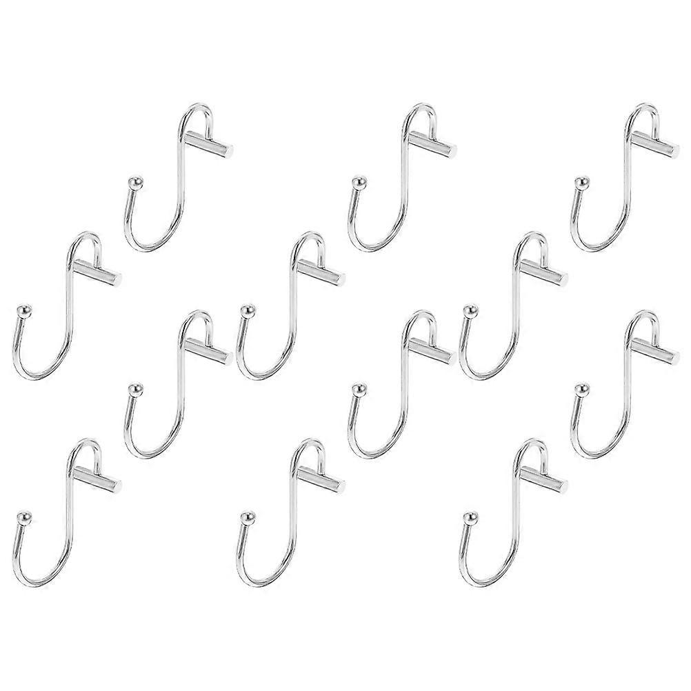 12 Pack Rustproof Shower Curtain Hooks with Smooth Gliding Rings for Easy Installation, Compact Design for Bathroom and Door Curtains