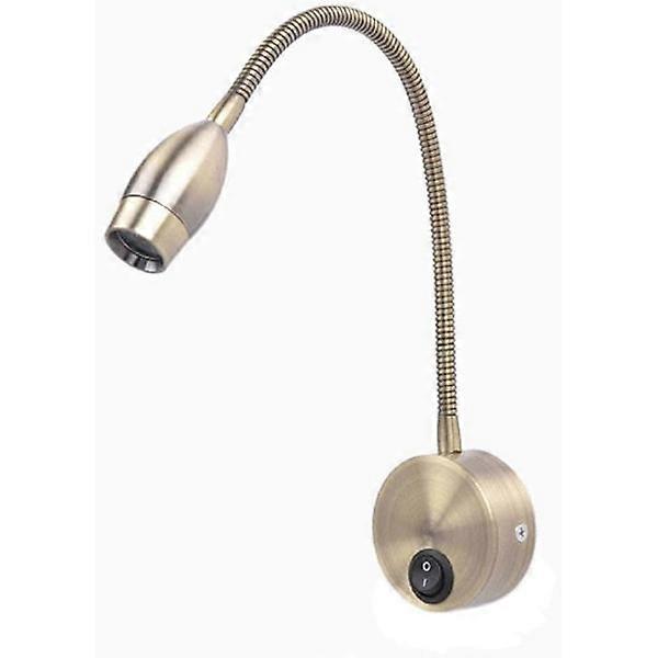 Flexible Wall/Bed Lamp with Switch, 1*3W CREE LED, Bronze [Energy Class A+++]