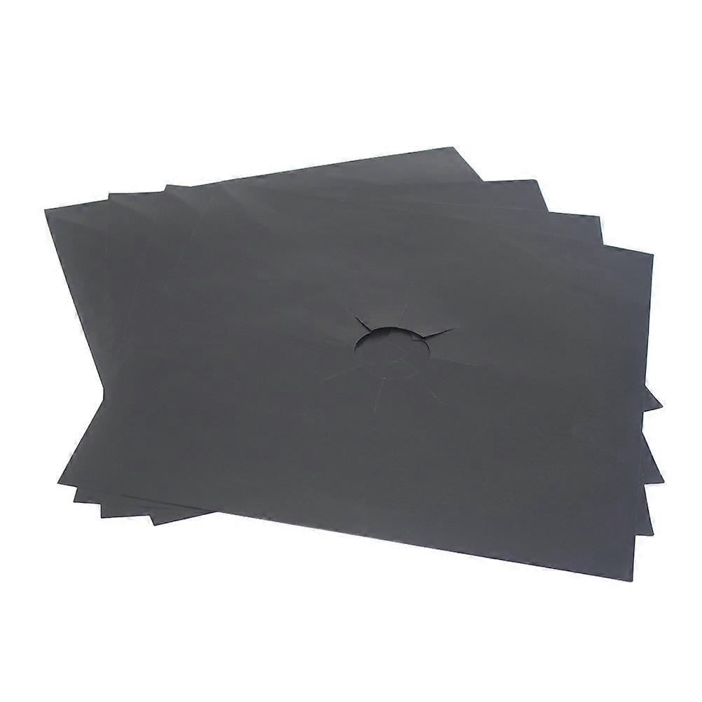 Black NonStick Oven Liner Sheets for Gas Hobs Durable Reusable with Precut Hole 2 Pieces