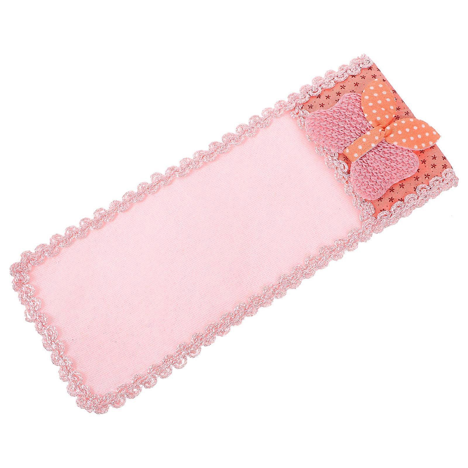 Valentine Decor Heart Shaped Fabric Bow Style Remote Control Cover Stain Resistance 1Pcs