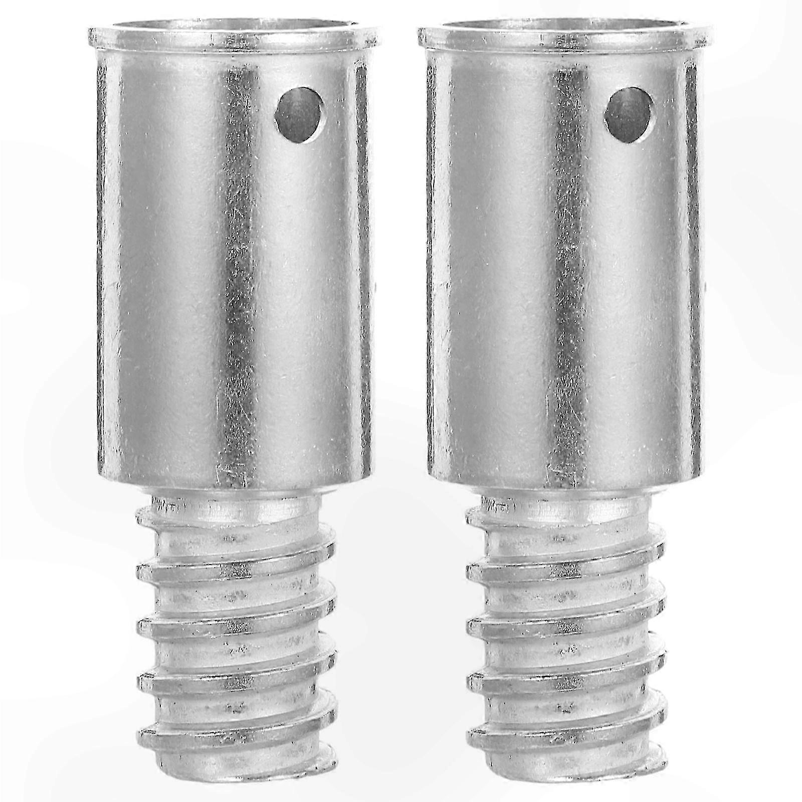 2pcs Threaded Tip Replacement Metal Threaded Tip Repair Mop Pole 22MM Handle Tip American Type