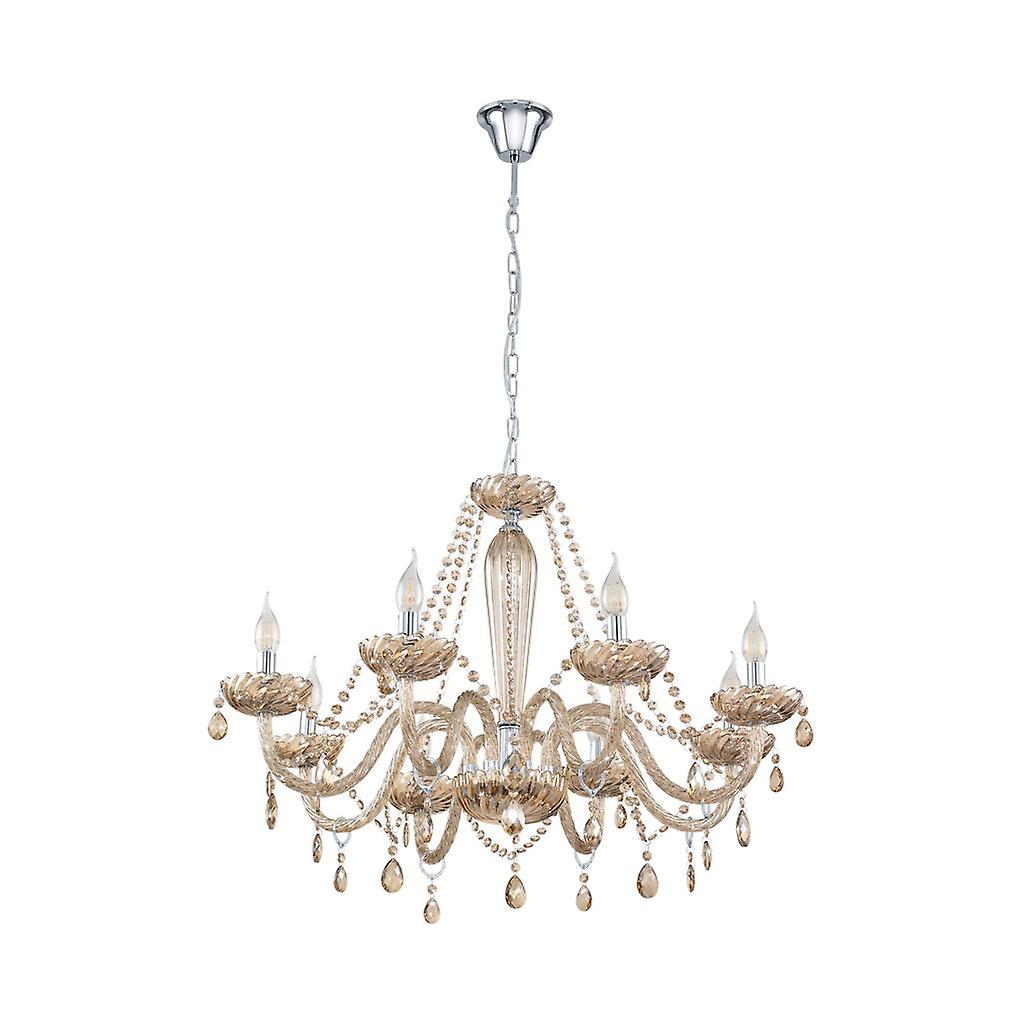 Basilano 8 Lamp Multi Arm Chandeliers Chrome