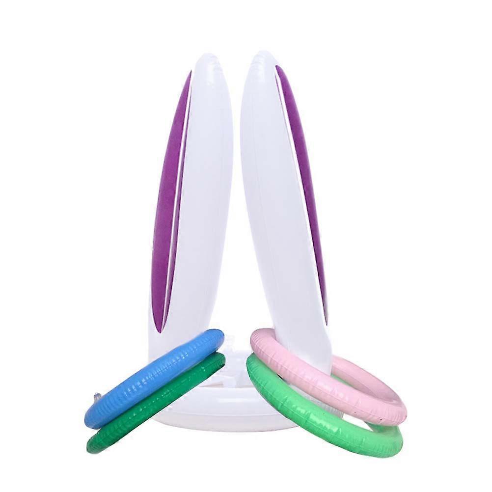 Ring Toss Game With Inflatable Bunny Ears 5Pack Designed For Kids Parties Indoor Outdoor Play Size 41 X 25Cm Fun Toy