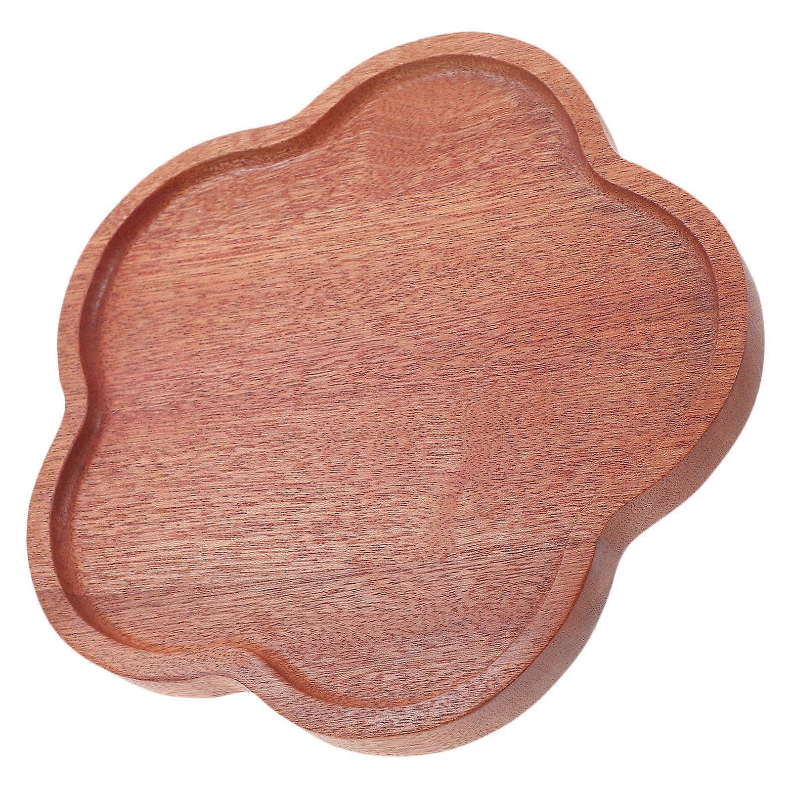 Brown Wooden Plate for Home Use Perfect for Fruit Dessert Snacks Craft Accessories 1pc