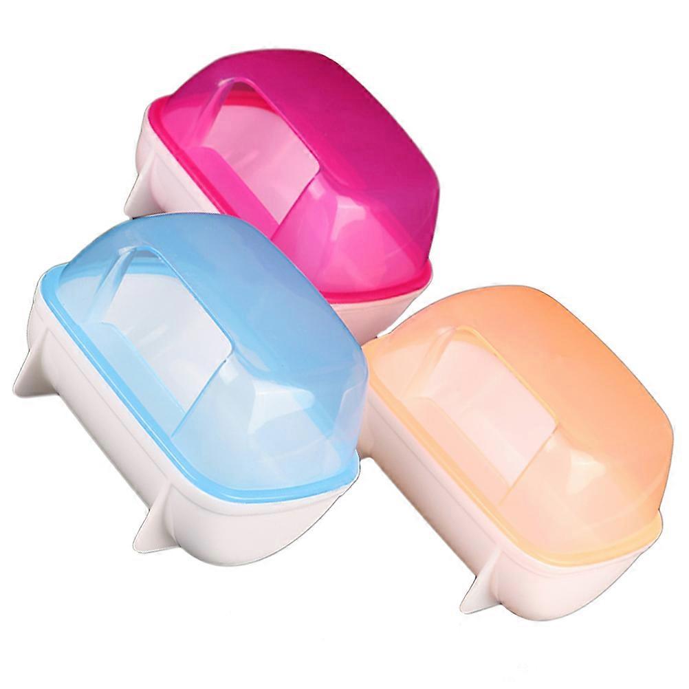 3Pcs Hamster Sand Box Plastic Portable Assorted Color Ideal For Home Use 12.2x8.5cm Stress Relief