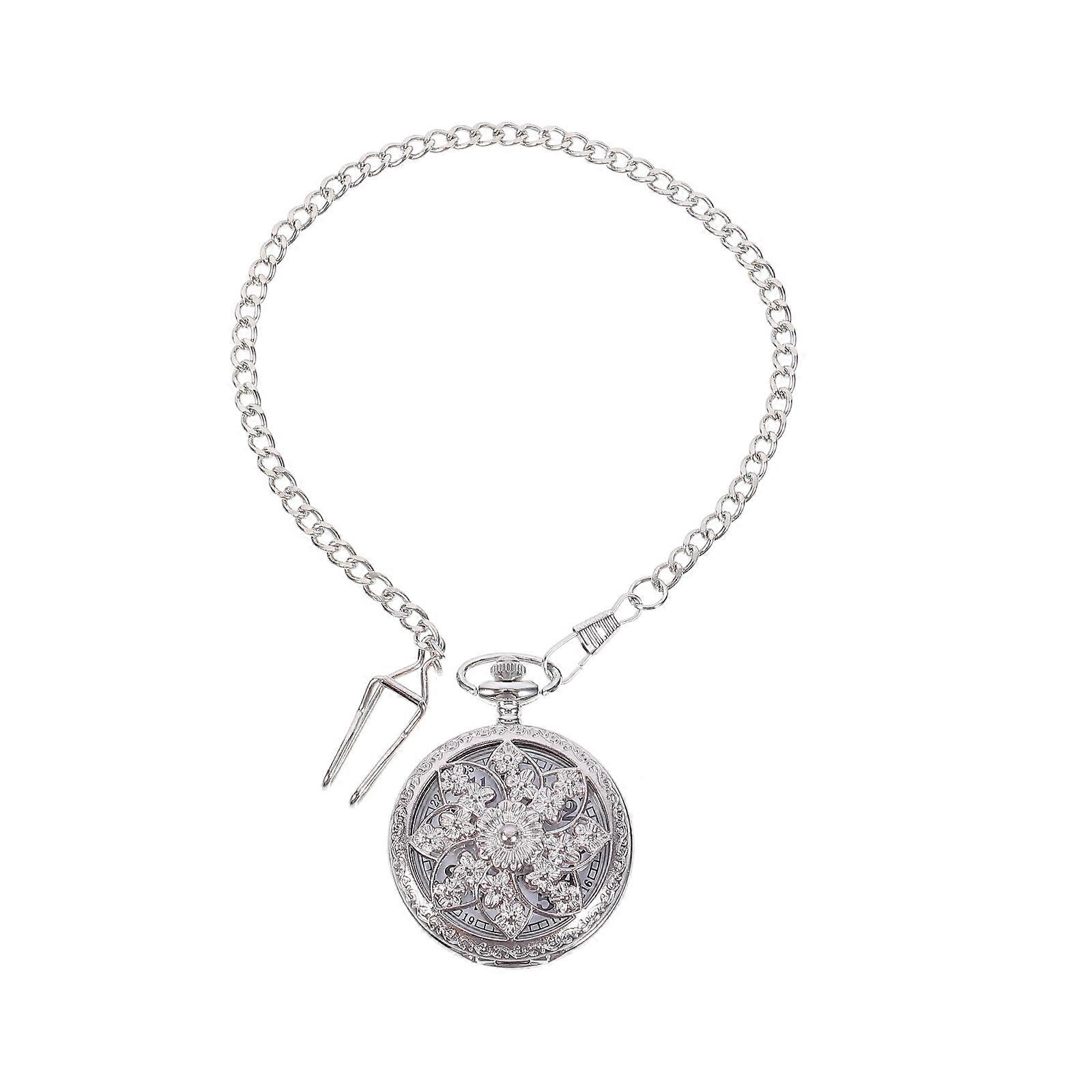 Retro Hollow Pocket Watch Quartz Movement For Men Daily Use 1Pack