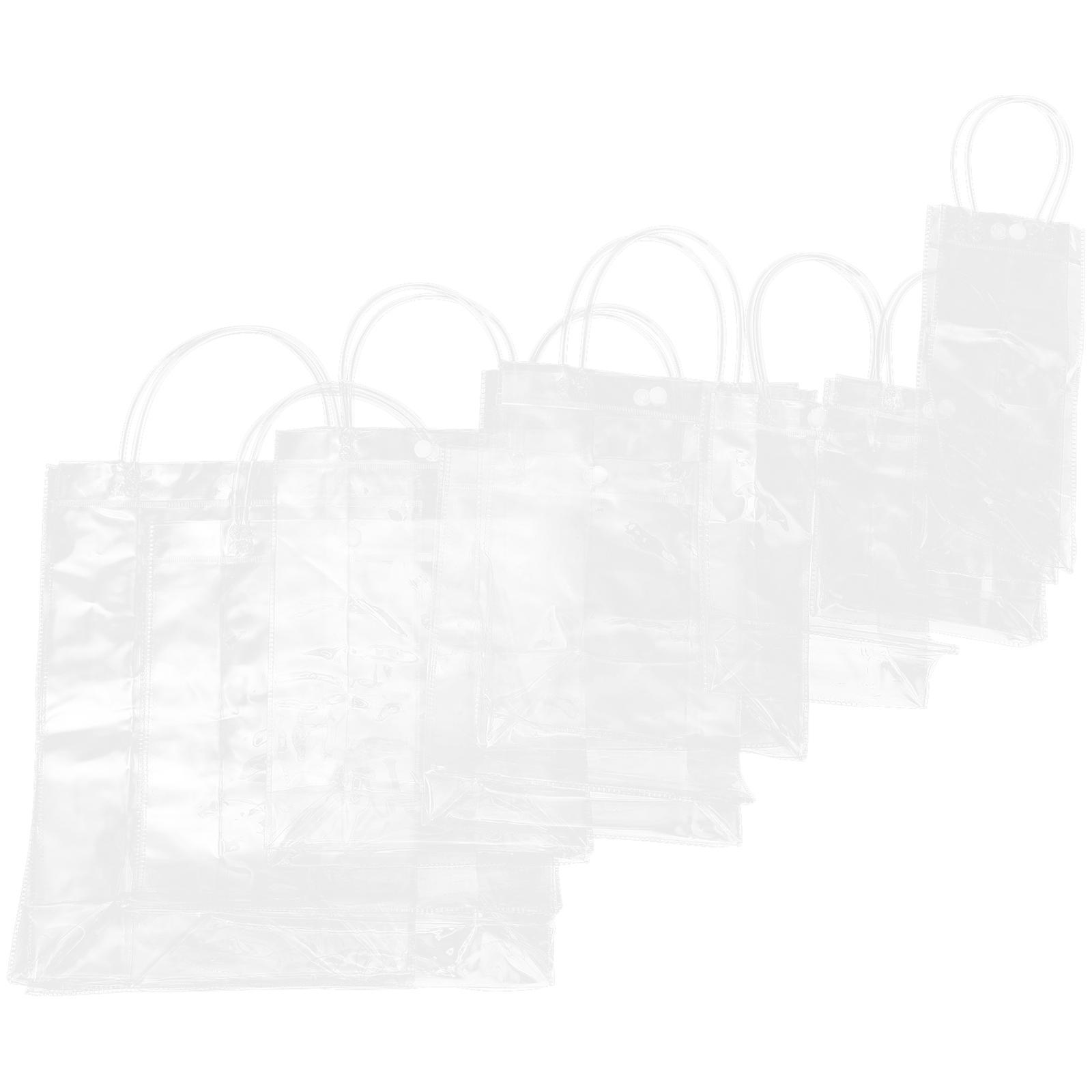 8Pcs Gift Tote Bags Transparent Handheld Bags Gift Packing Bags Clear Gift Bags Flower Packaging Bags