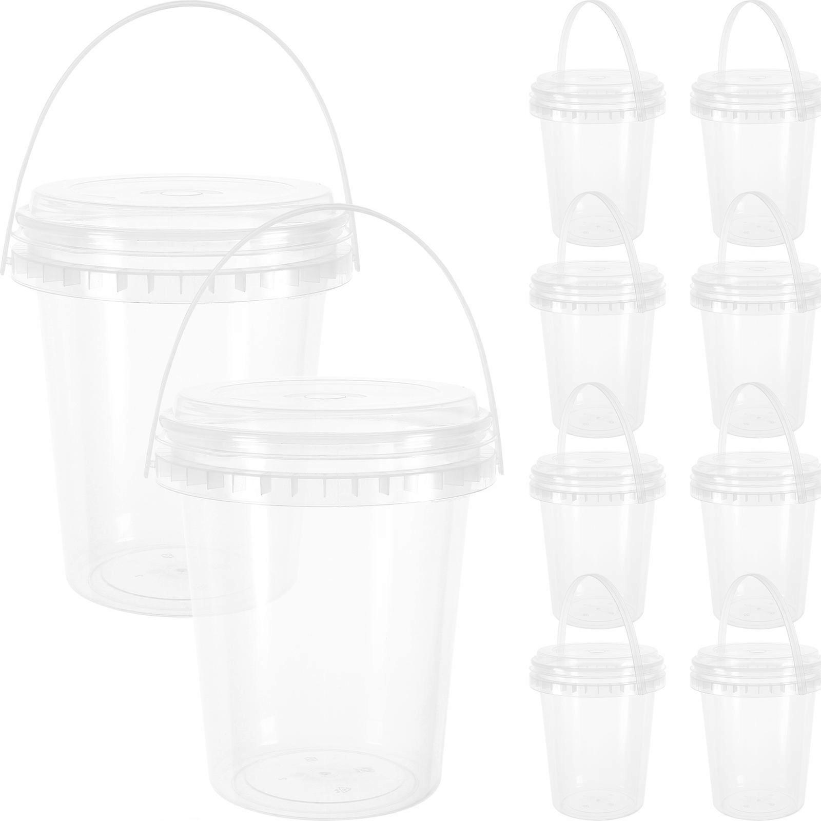 Transparent Large Beverage Storage Container Designed For Indoor Use With 1000Ml Capacity And Round Shape Ideal For General Users 10Pcs